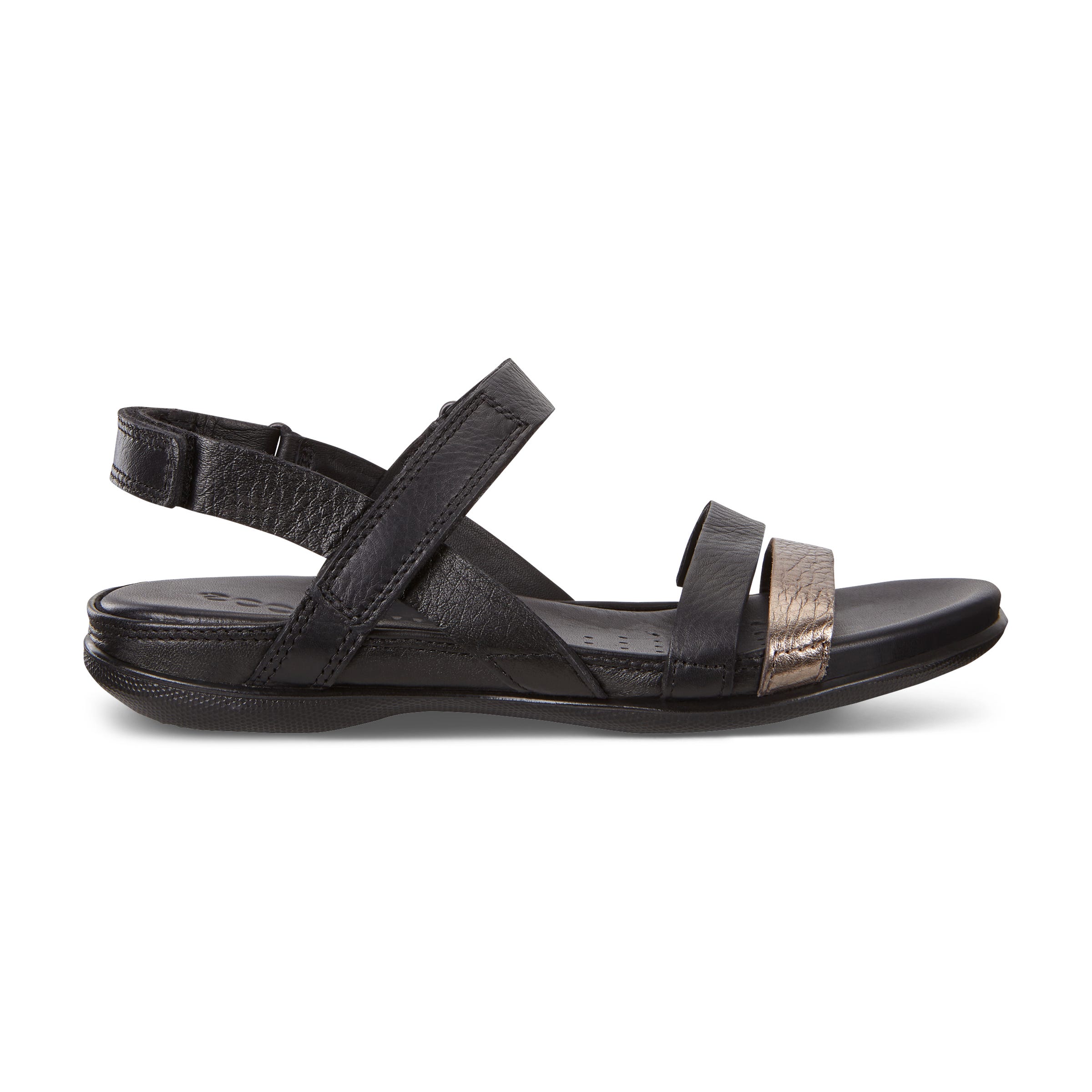 Women's ECCO® Flash Leather Sandal - Black - Outside
