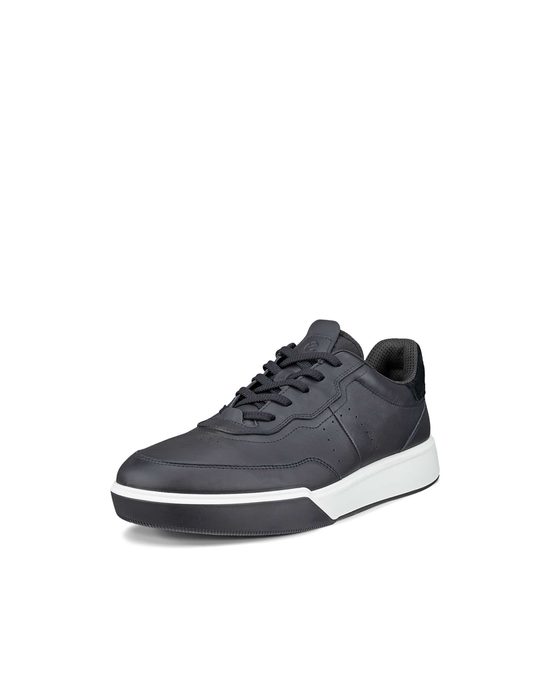 Men's ECCO® STREET COURT Leather Sneaker - Black - Main