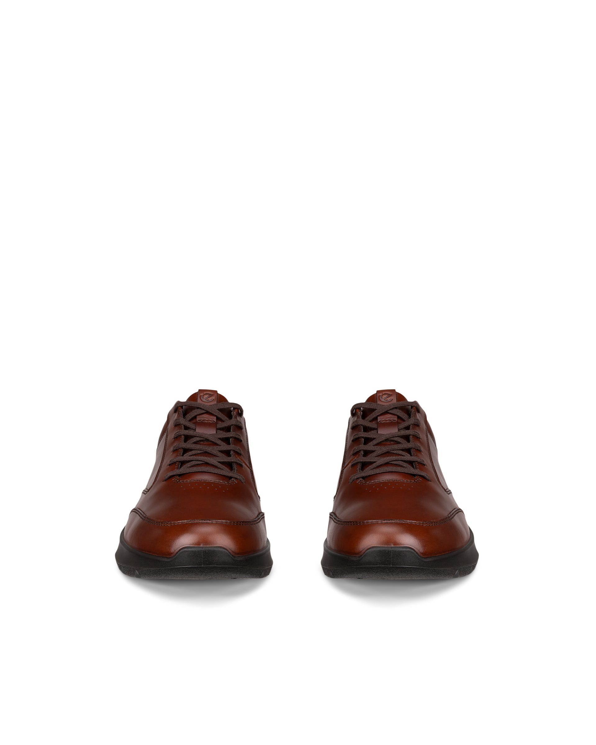Men's ECCO® CITY STRIDE Leather Trainer - Brown - Front pair