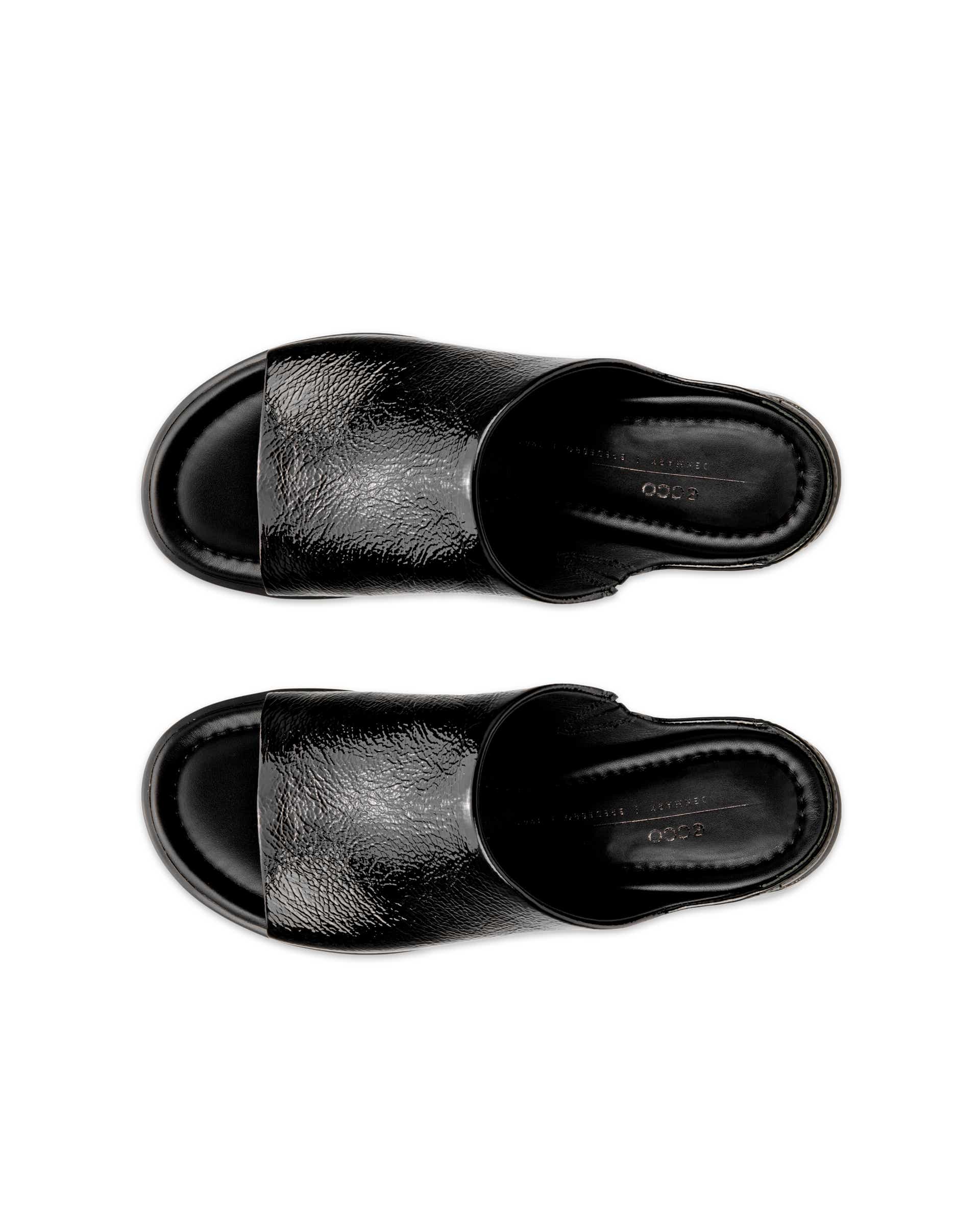 ECCO Sculpted LX 35 ウィメンズ レザーミュールサンダル - ブラック - Top left pair