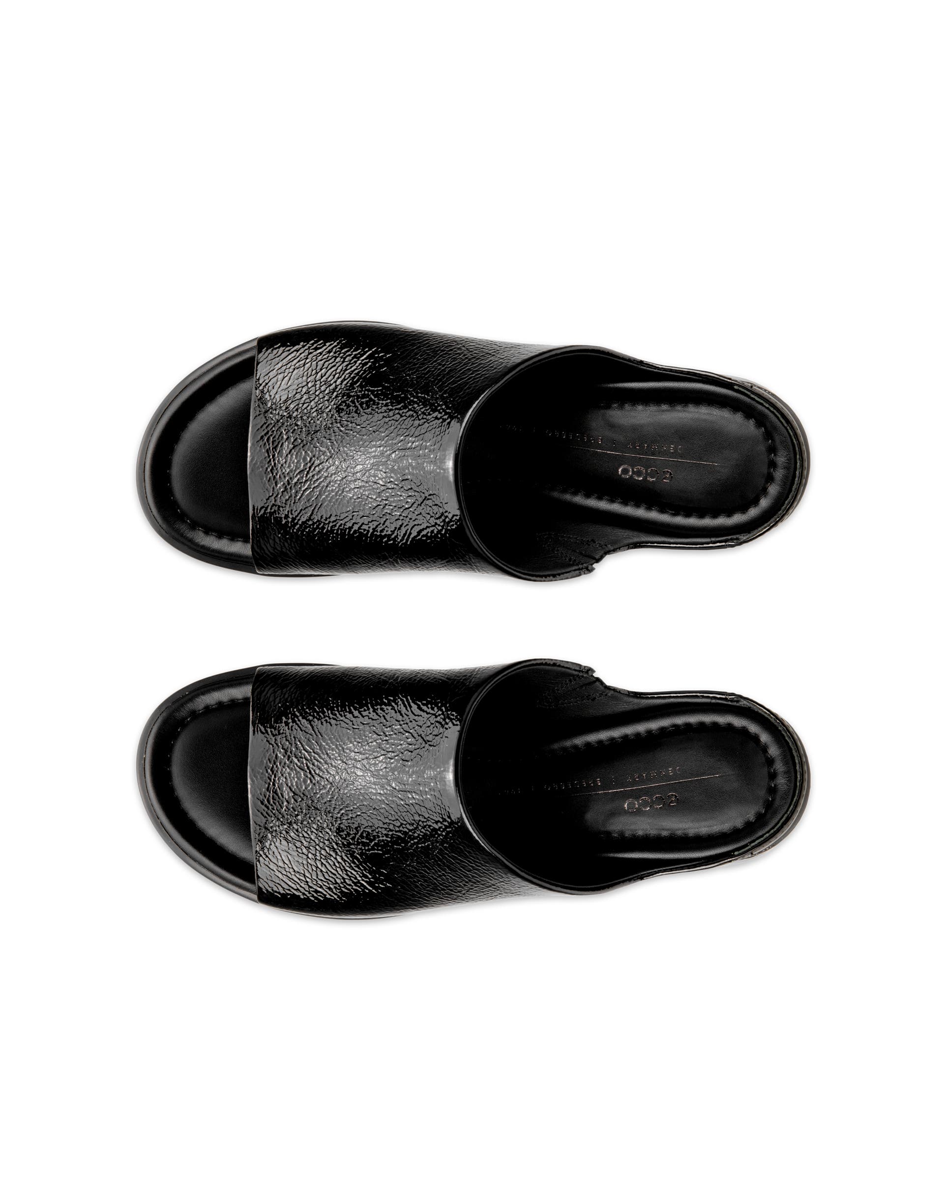 ECCO Sculpted LX 35 ウィメンズ レザーミュールサンダル - ブラック - Top left pair