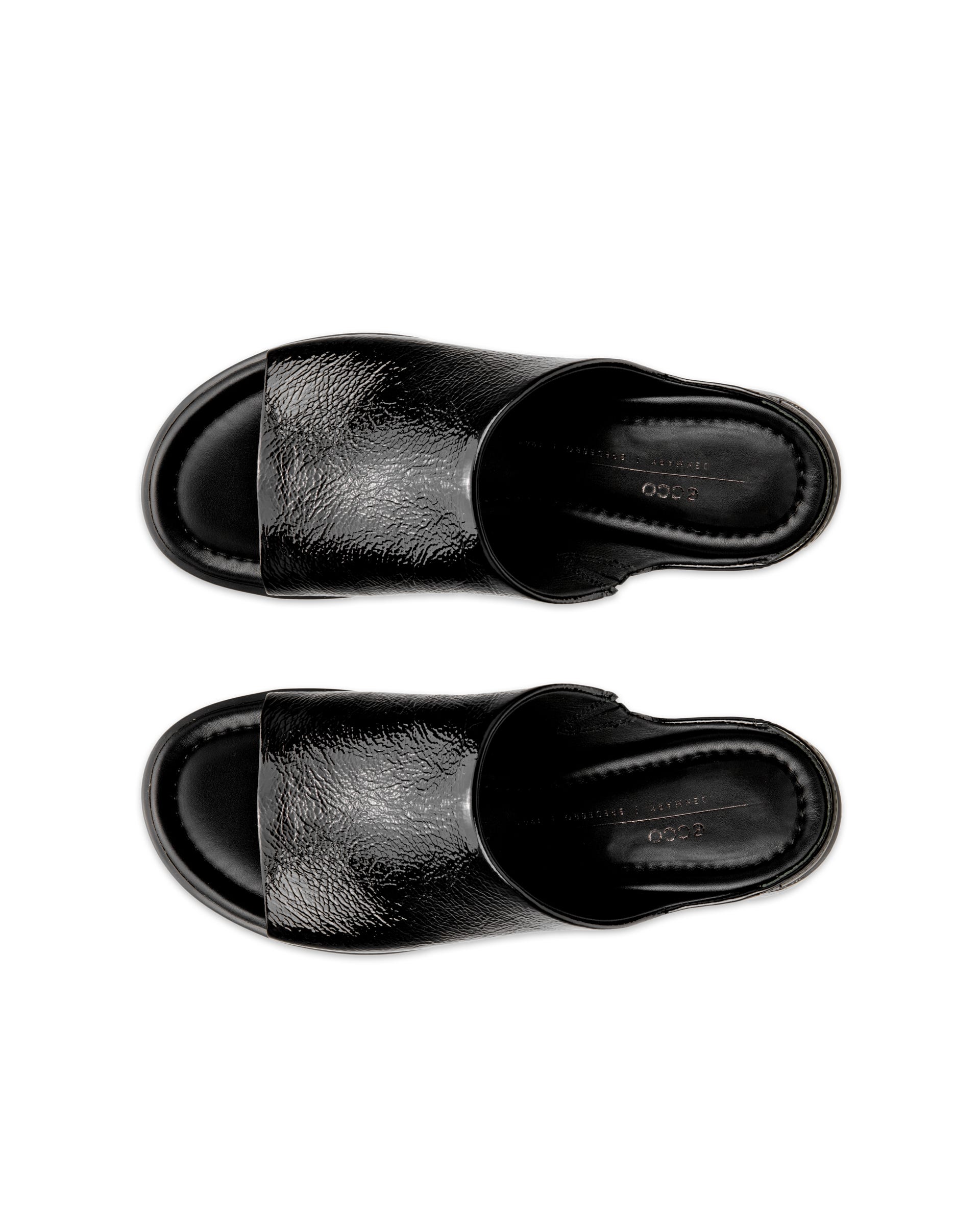 ECCO Sculpted LX 35 ウィメンズ レザーミュールサンダル - ブラック - Top left pair