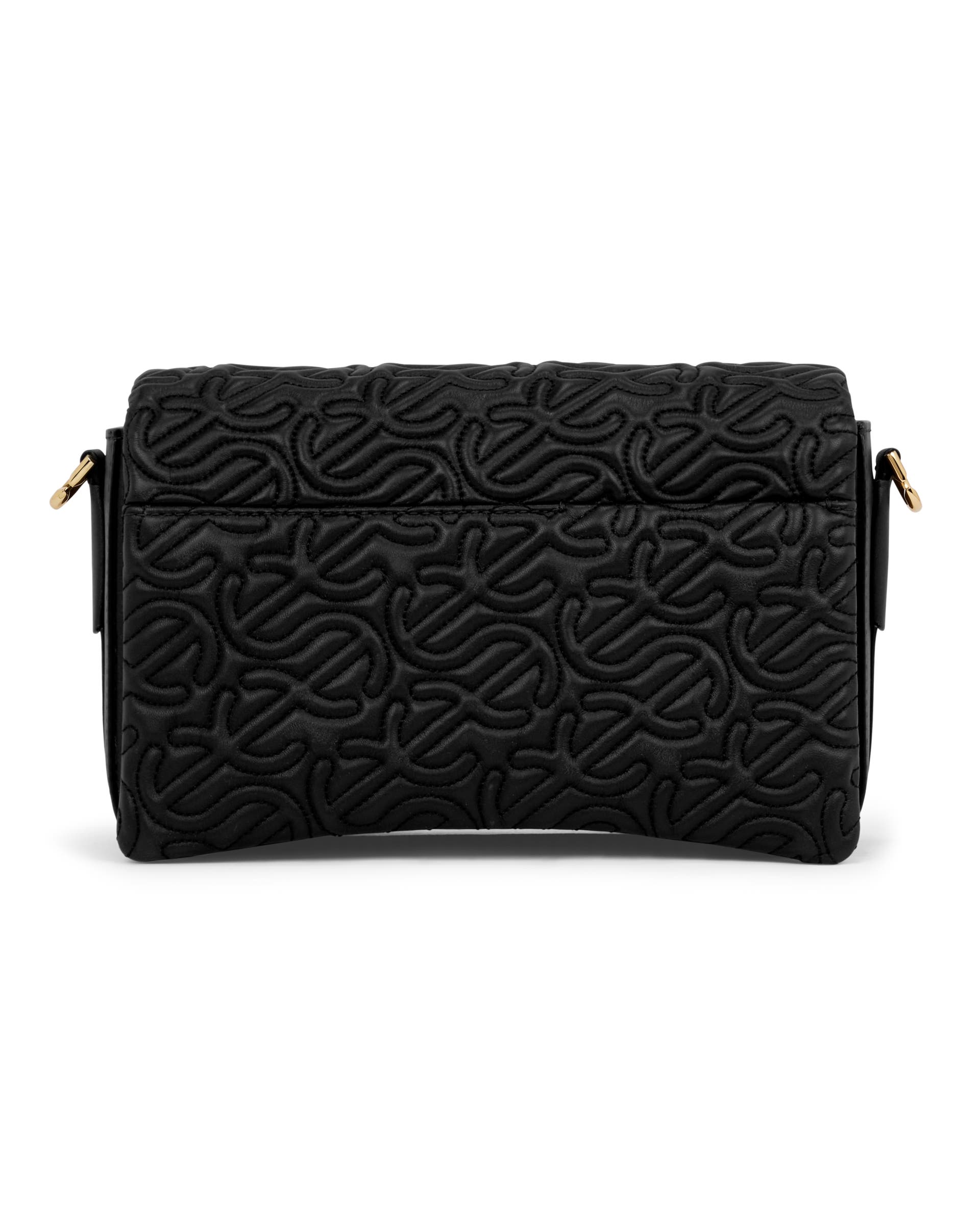 ECCO® Pinch Large Quilted Wave Leather Crossbody Bag - Black - Back