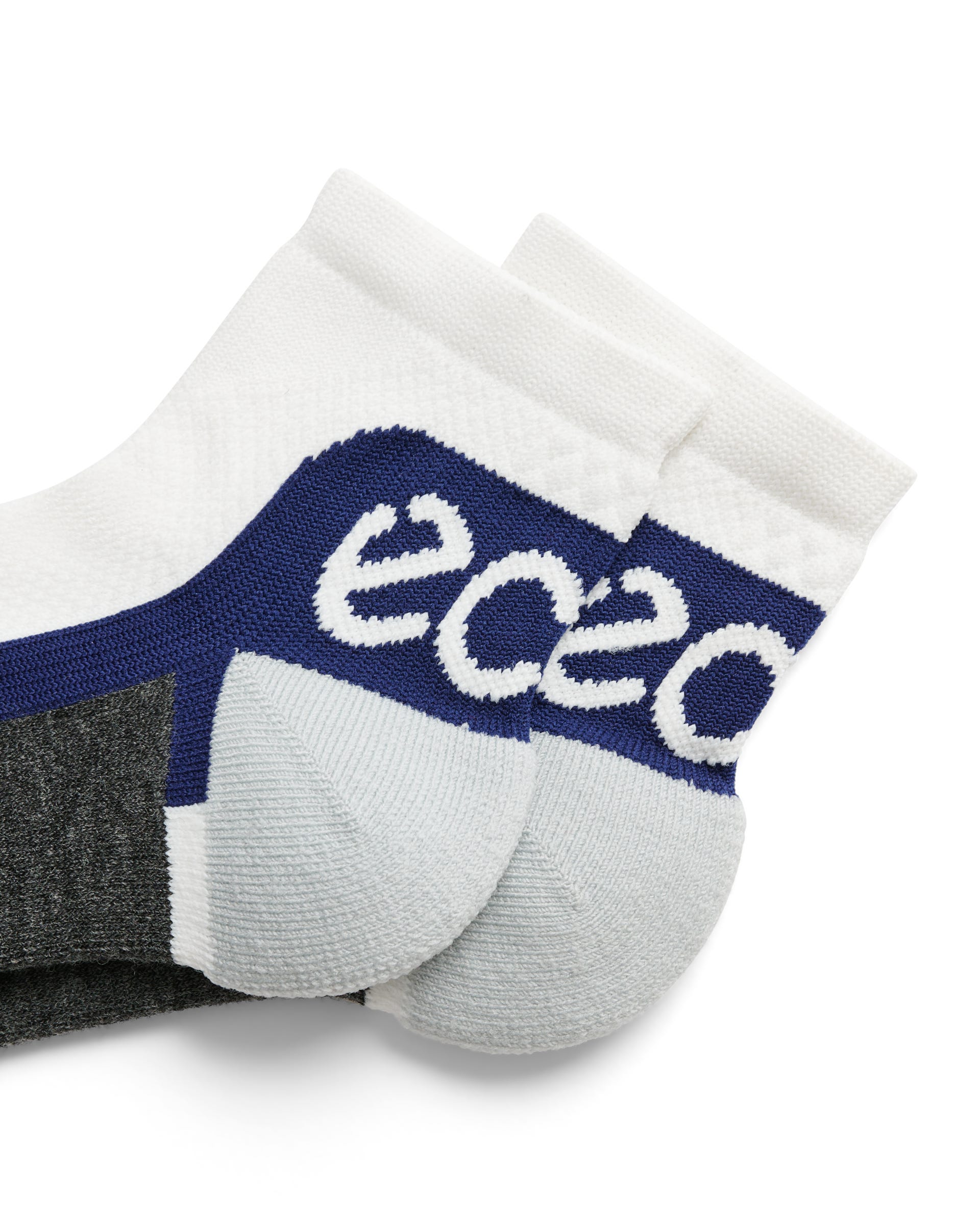 Unisex ECCO® Tech Sporty Ankle-Cut Socks - White - Detail-1