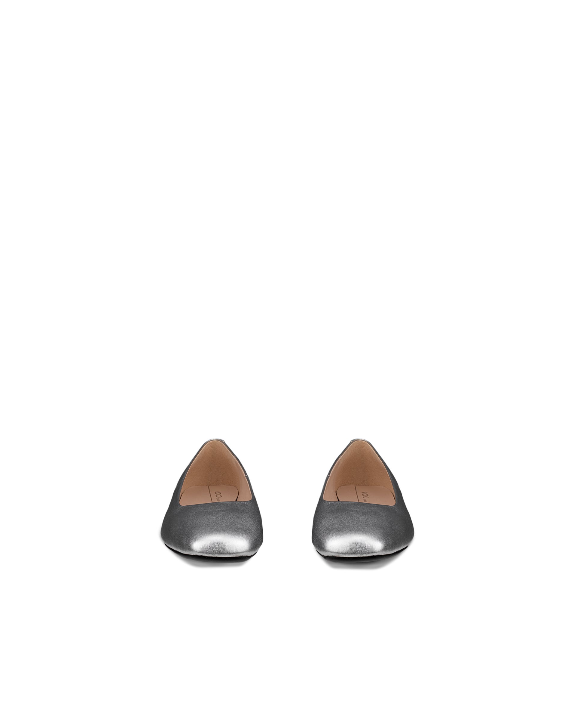 Women's ECCO® Margot Leather Ballerina - Metallics - Front pair