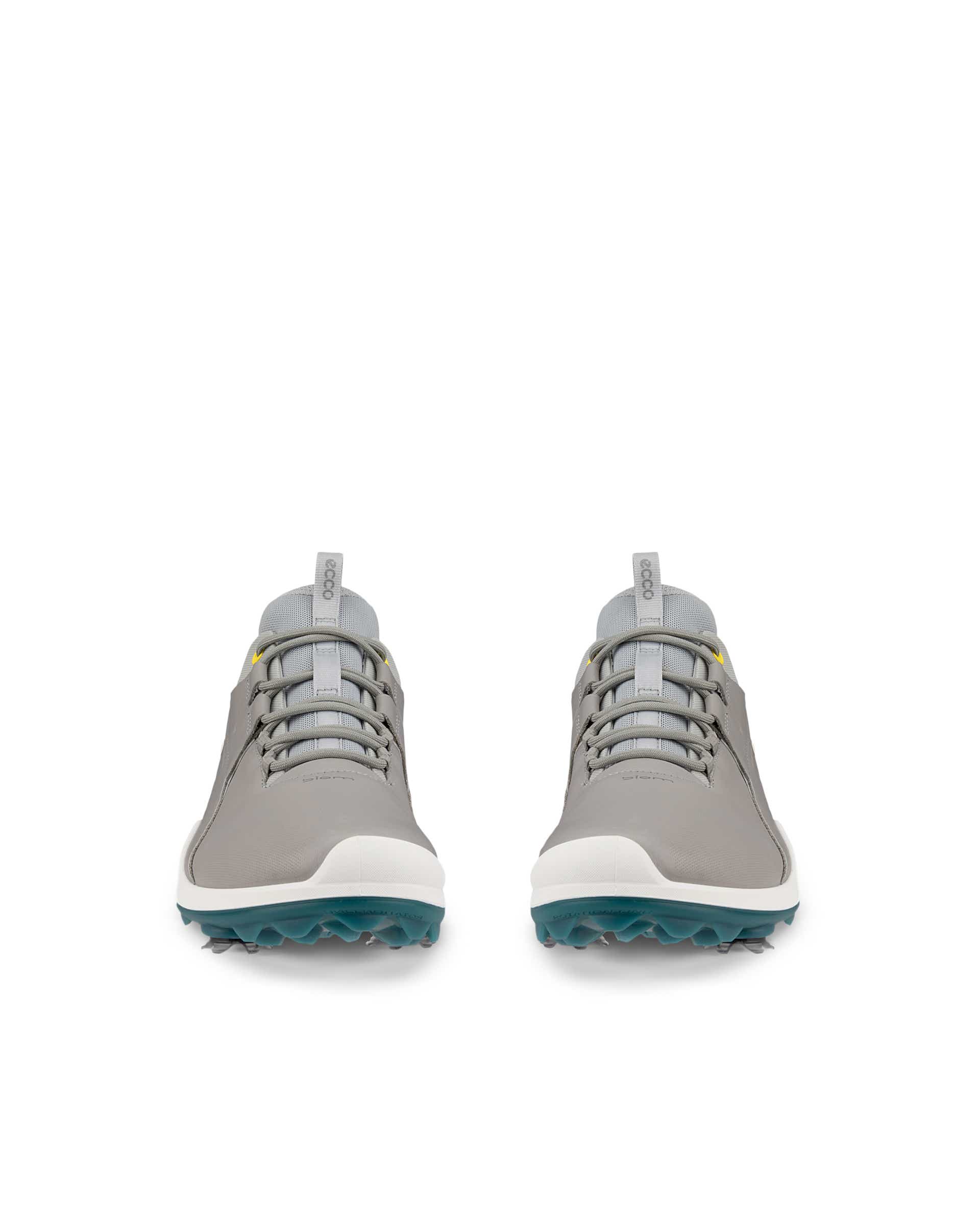 Men's ECCO® Golf Biom Tour Leather Waterproof Golf Spikes - Grey - Front pair