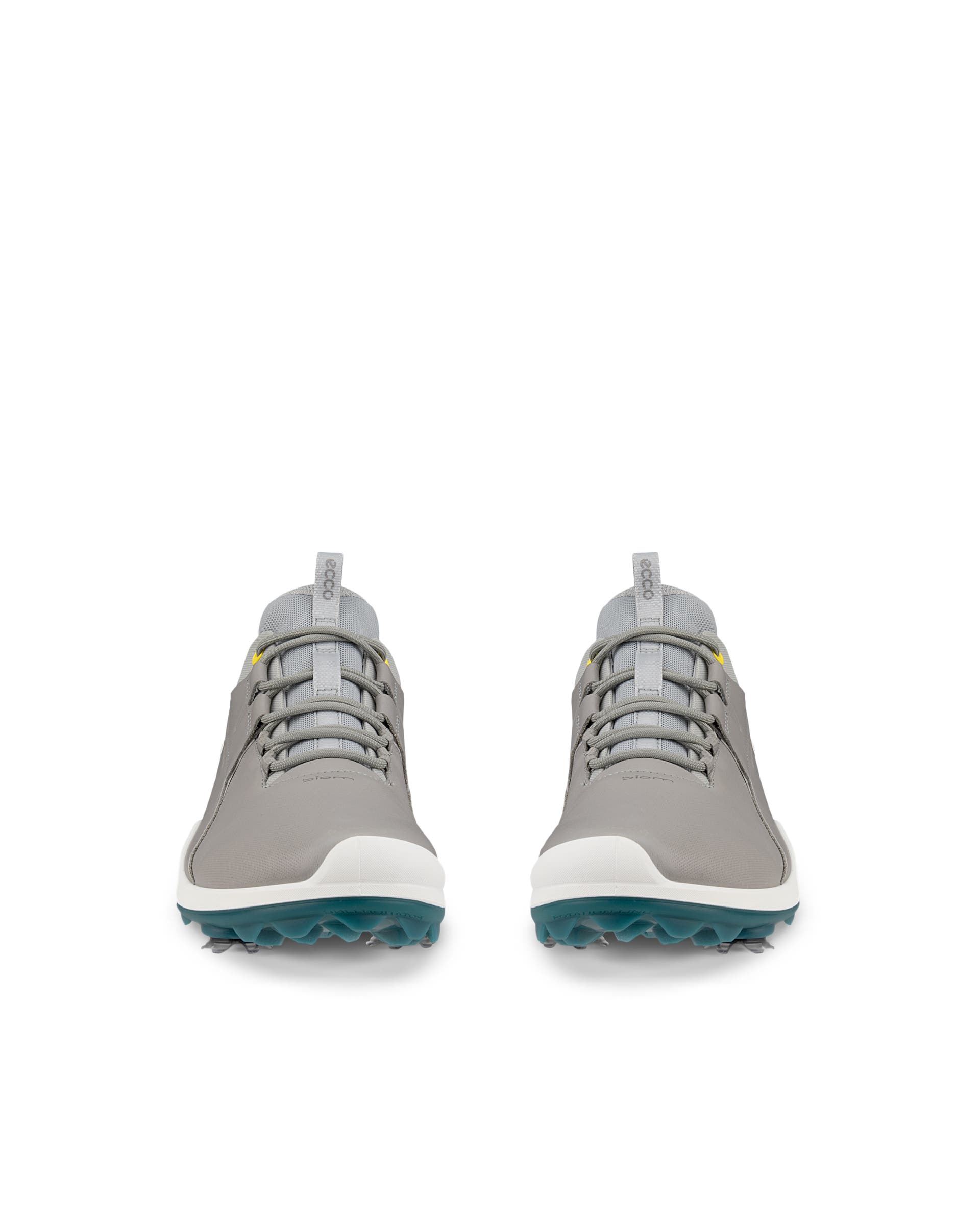 Men's ECCO® Golf Biom Tour Leather Waterproof Spikes Golf Shoe - Gray - Front pair