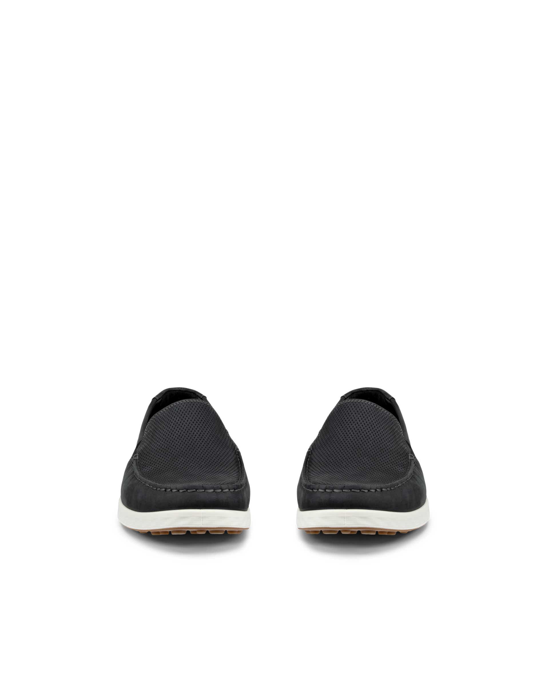 ECCO® S Lite Moc mocassins nubuck pour homme - Noir - Front pair