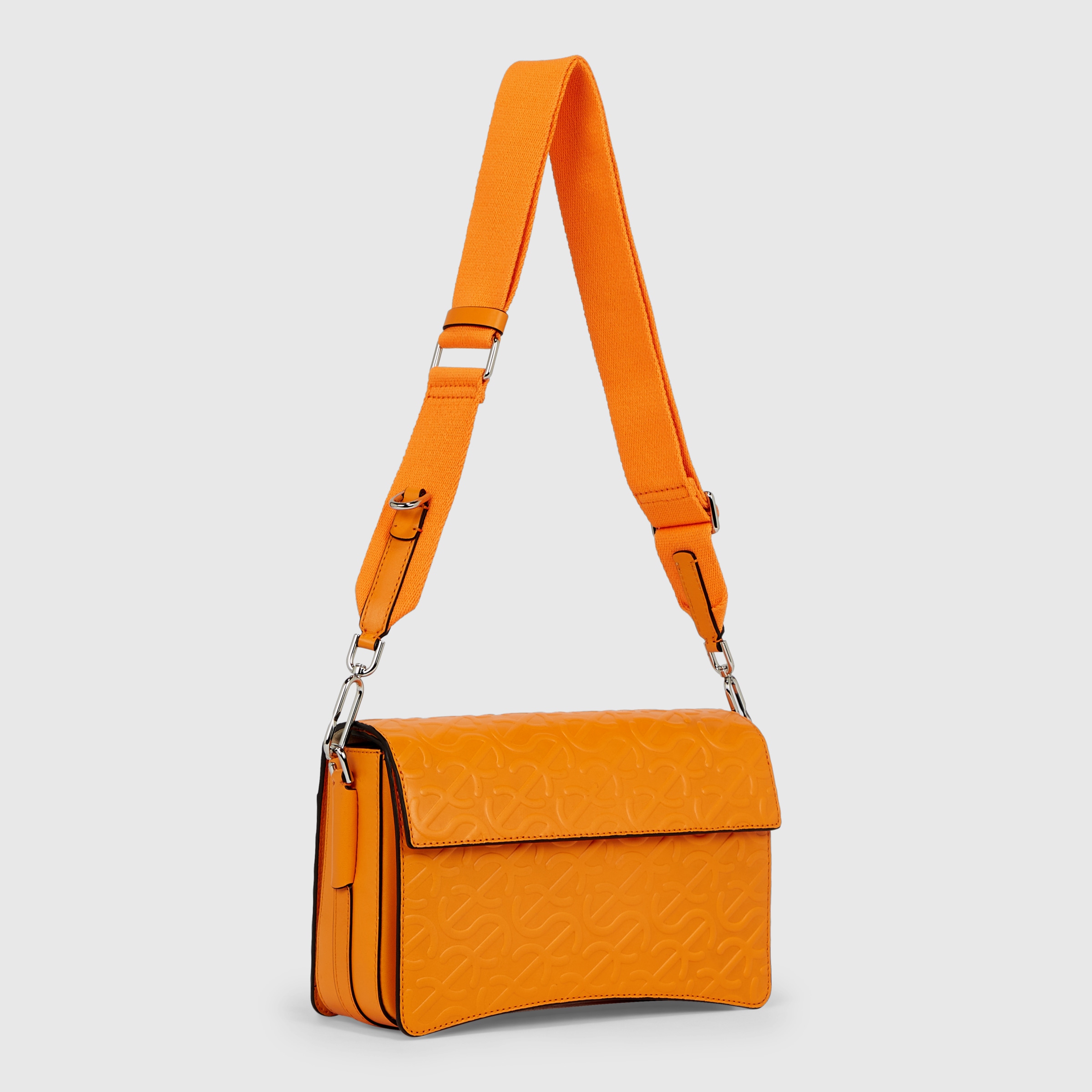 ★CRANK★EMBOSSING LOGO MINI CROSS BAG_PK★正規品/直送料込 ECCO® Wave Leather Pinch Crossbody Bag | Orange
