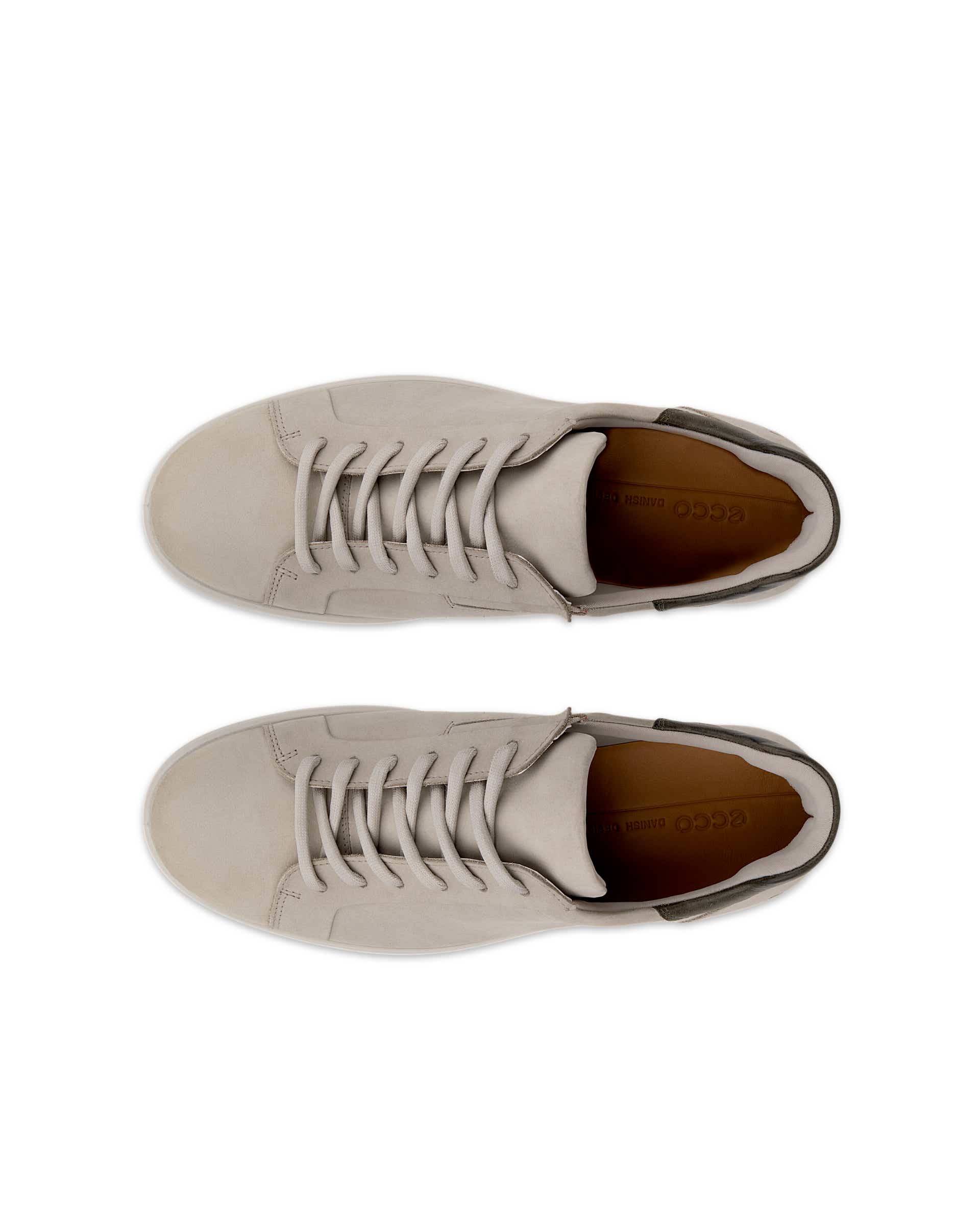 ECCO® SOFT 7 sko i nubuck med snørebånd til herrer - Beige - Top left pair