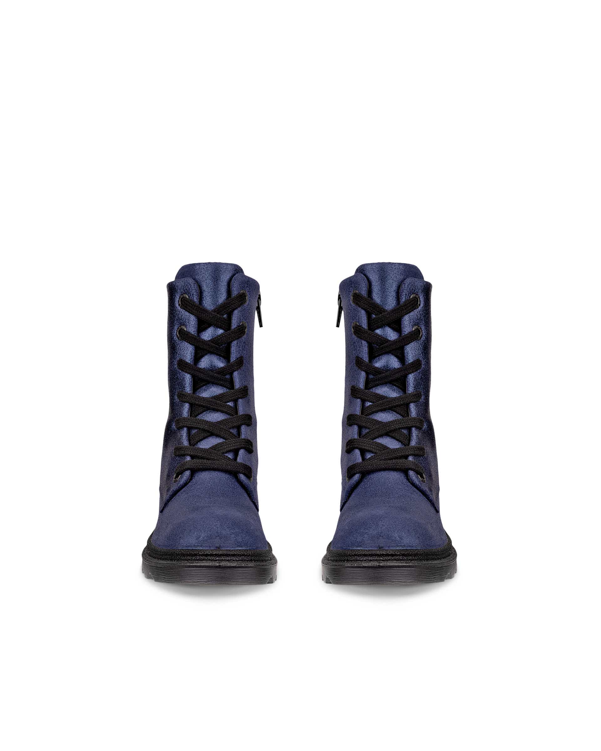 Kids' ECCO® GRAINER Suede Waterproof Lace-Up Boot - Purple - Front pair