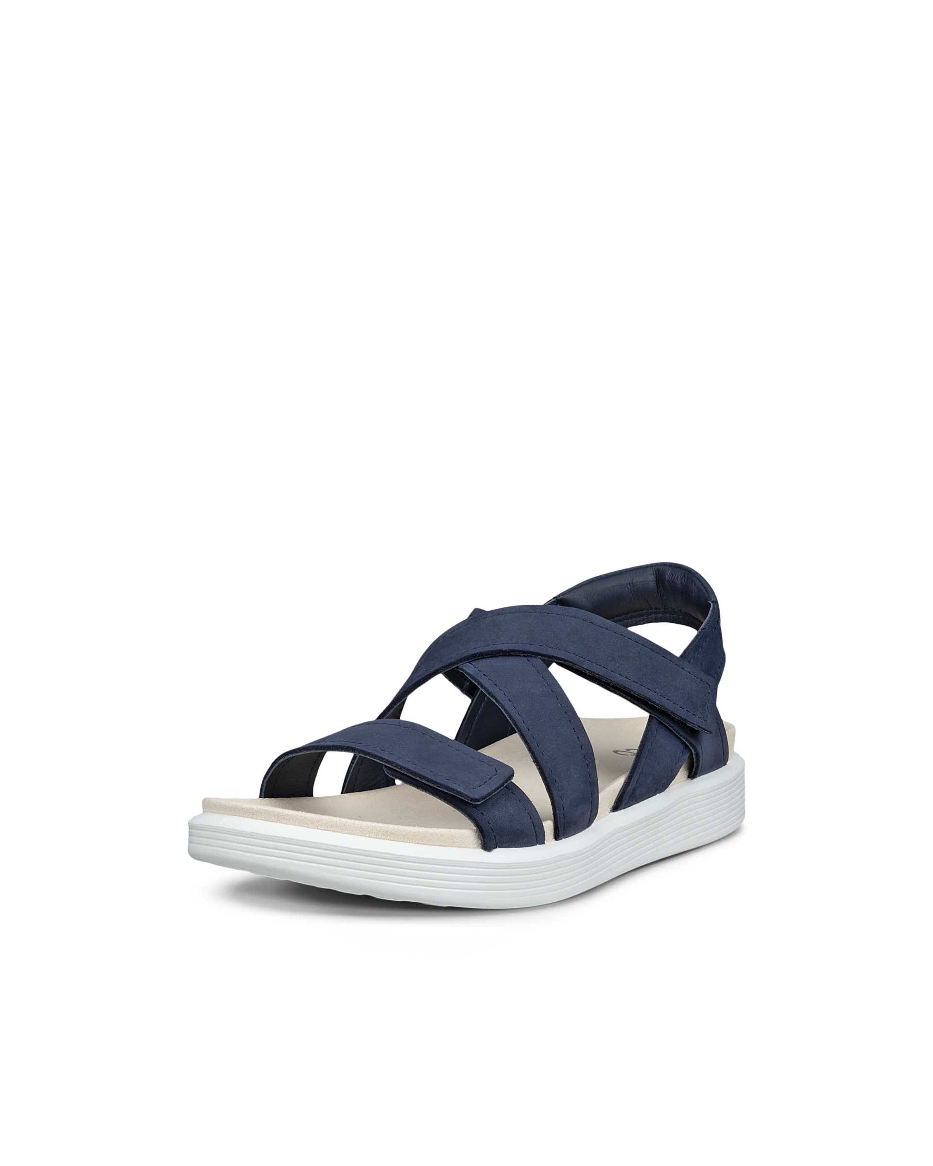ECCO® SOFT SANDAL sandaler i nubuck med to remme til damer - Blå - Main