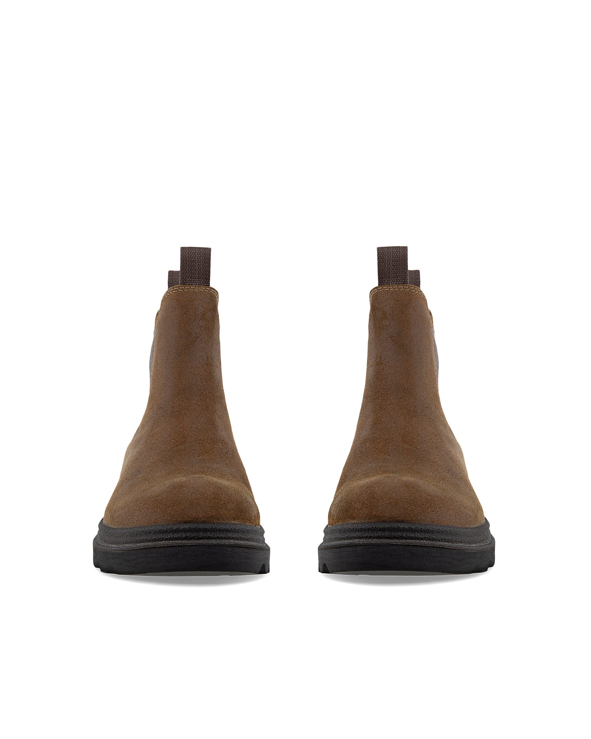 Women's ECCO® Grainer Suede Chelsea Boot - Brown - Front pair