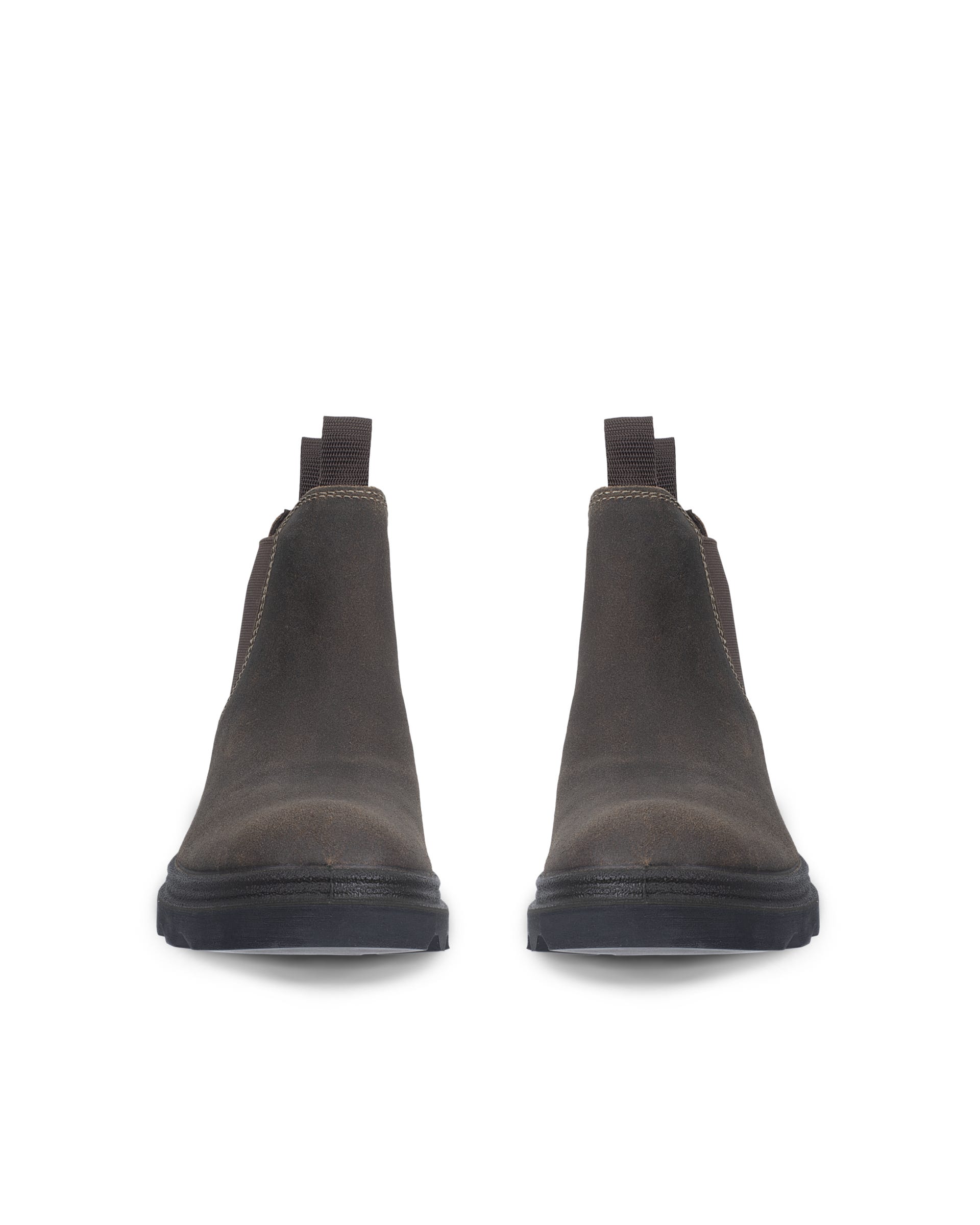 Women's ECCO® Grainer Suede Chelsea Boot - Brown - Front pair