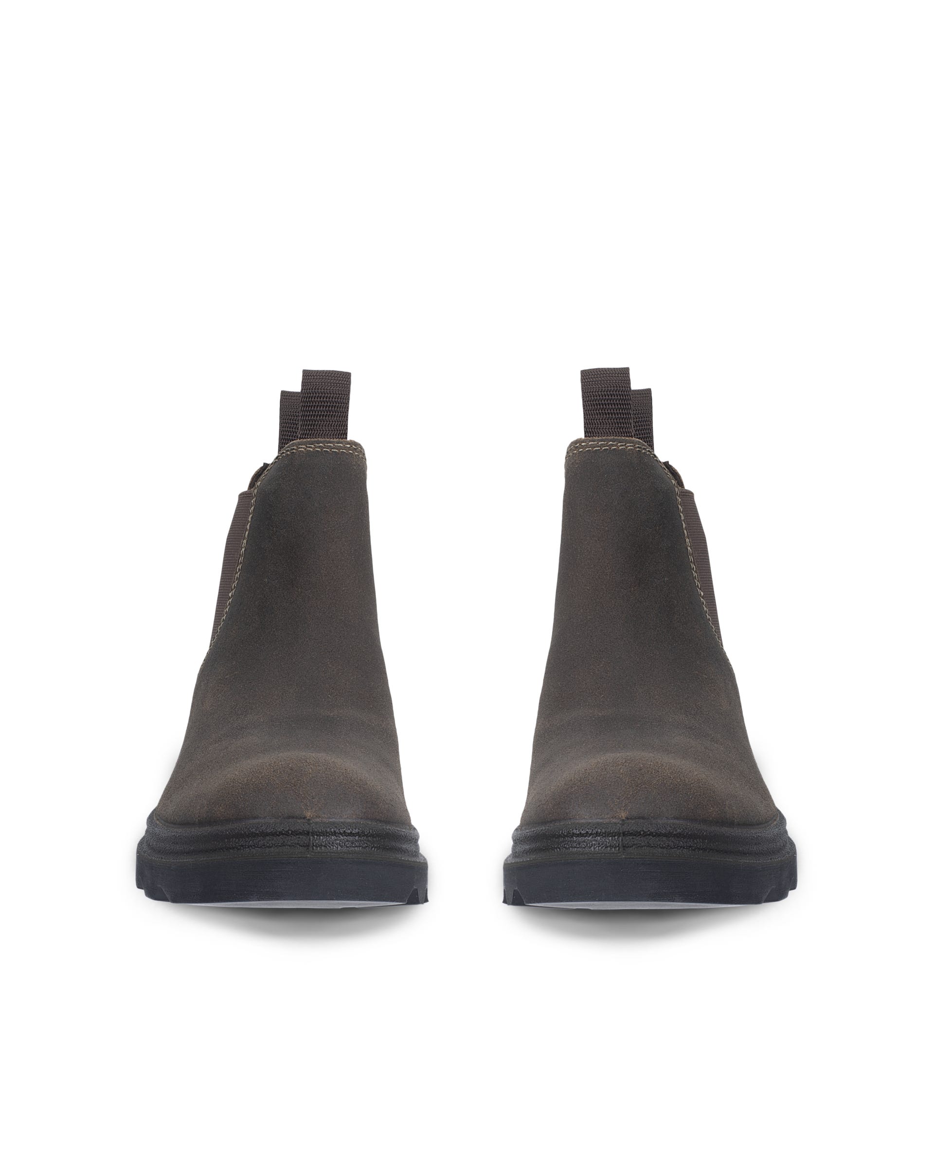 Women's ECCO® Grainer Suede Chelsea Boot - Brown - Front pair