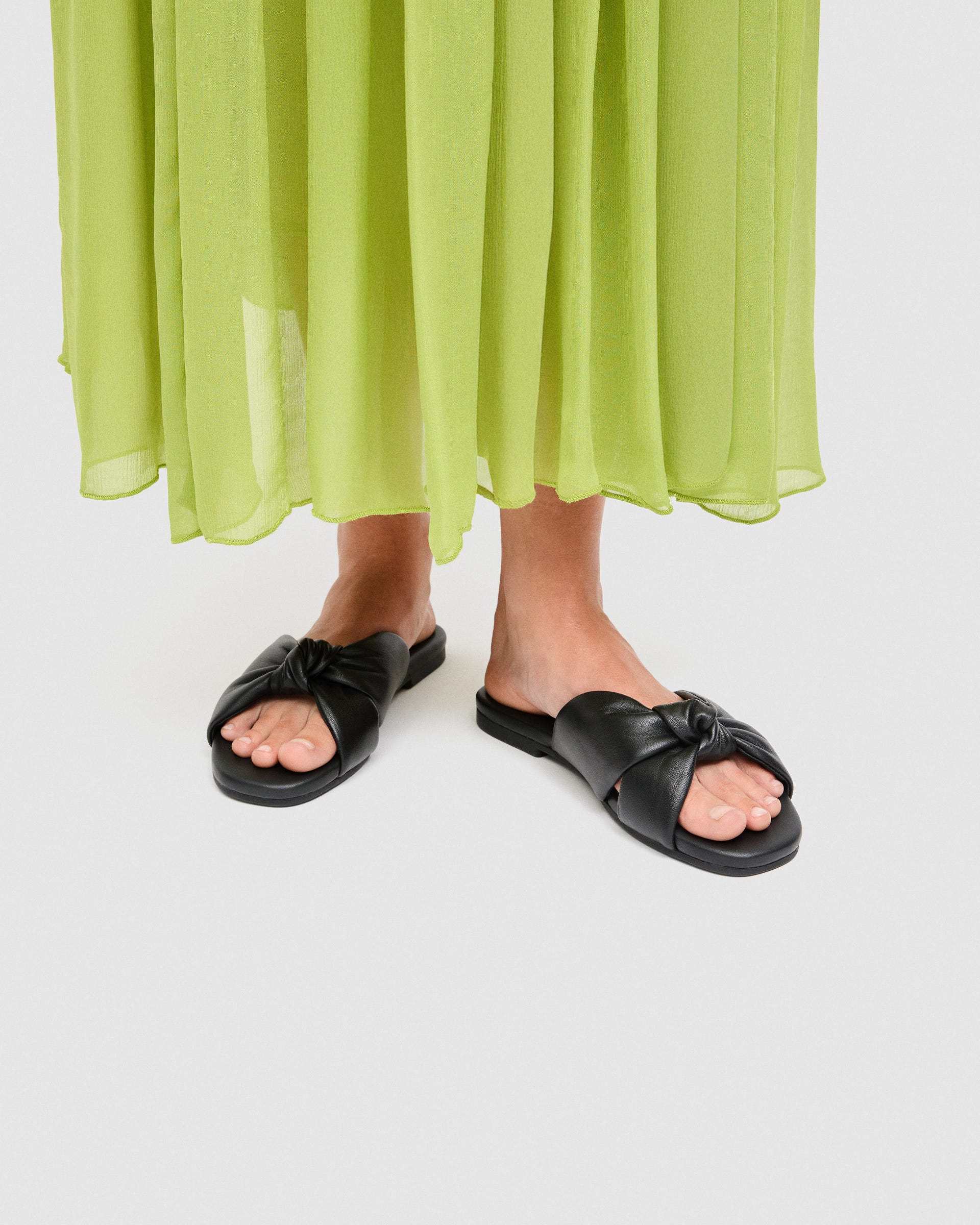 Women's ECCO® MARYLOU Leather Slider - Black - Lifestyle image-1