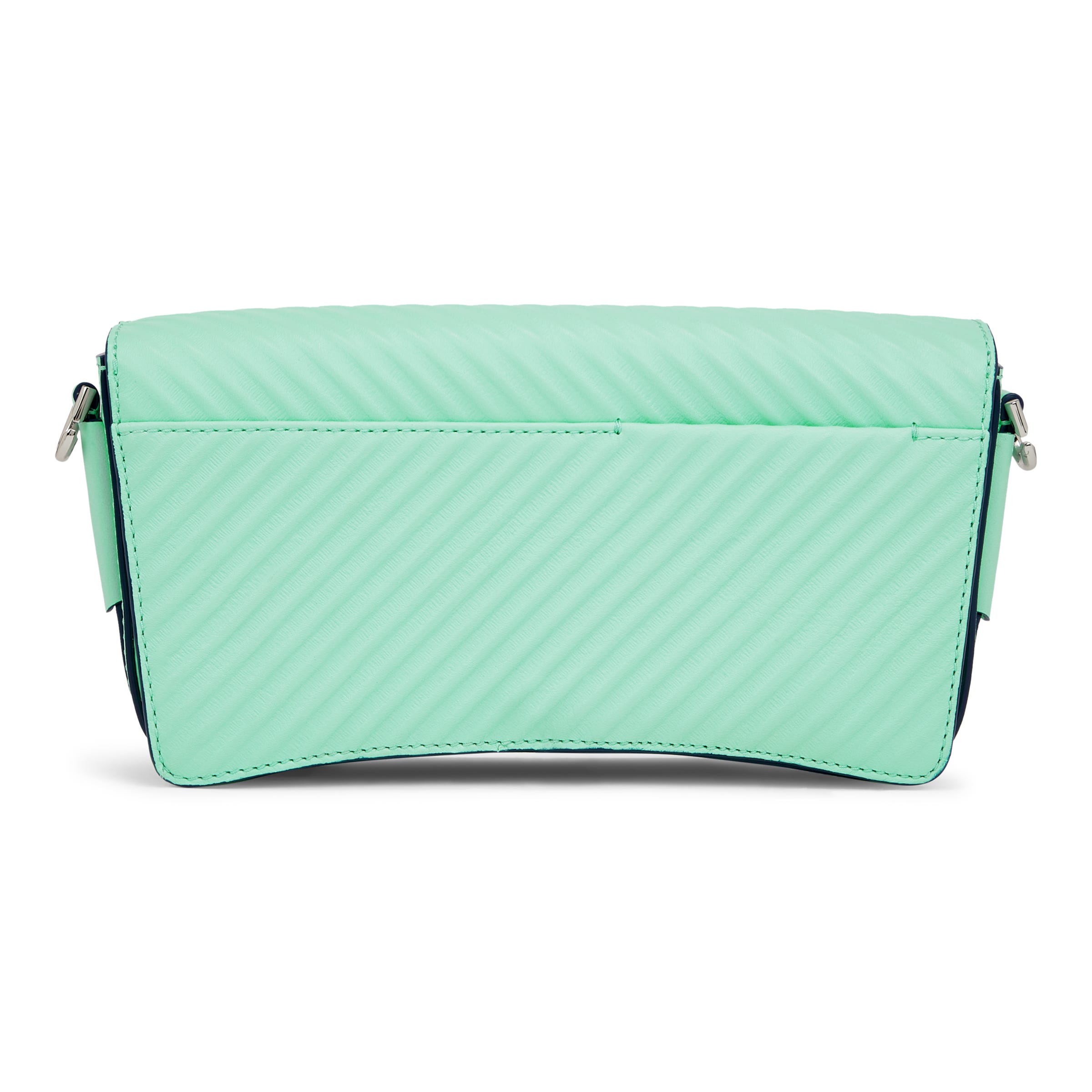 ECCO® Pinch Compact Grooved Leather Pinch Crossbody Bag - Blue - Back