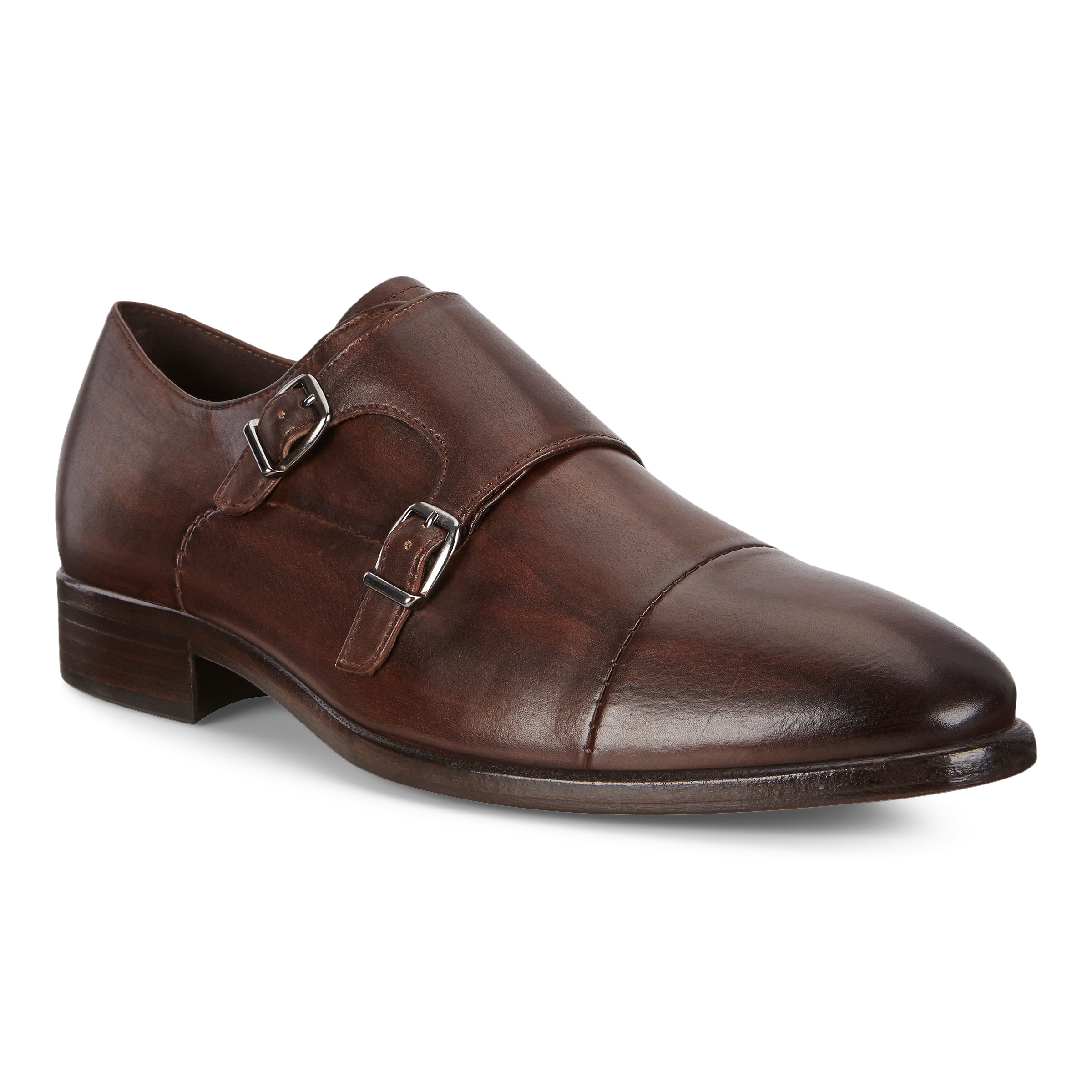 ECCO Vitrus Mondial Men's Double Monk Strap Shoes - Brown - Main