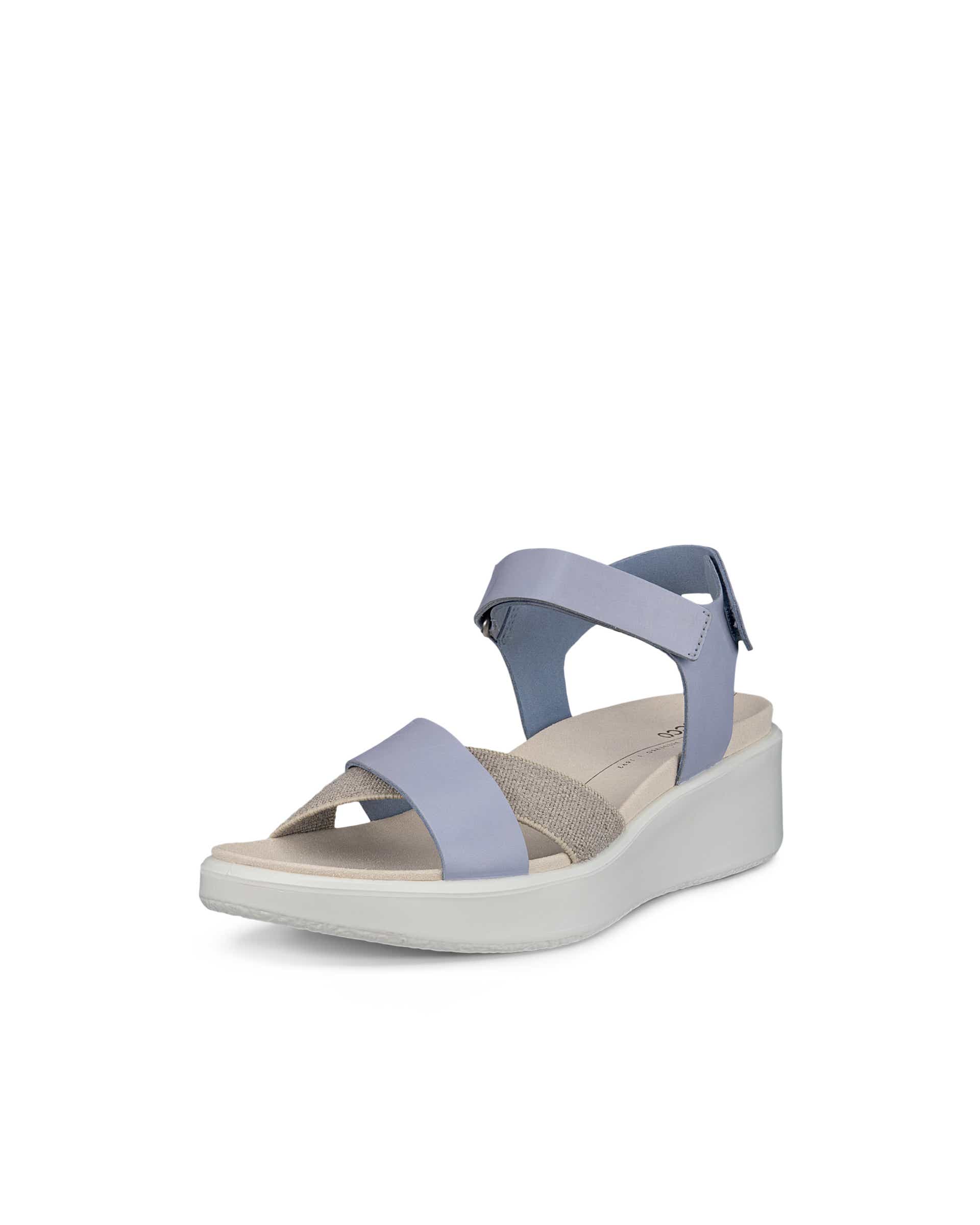 Dámské nubukové sandály na klínku ECCO® Flowt Wedge LX - Modrá - Main