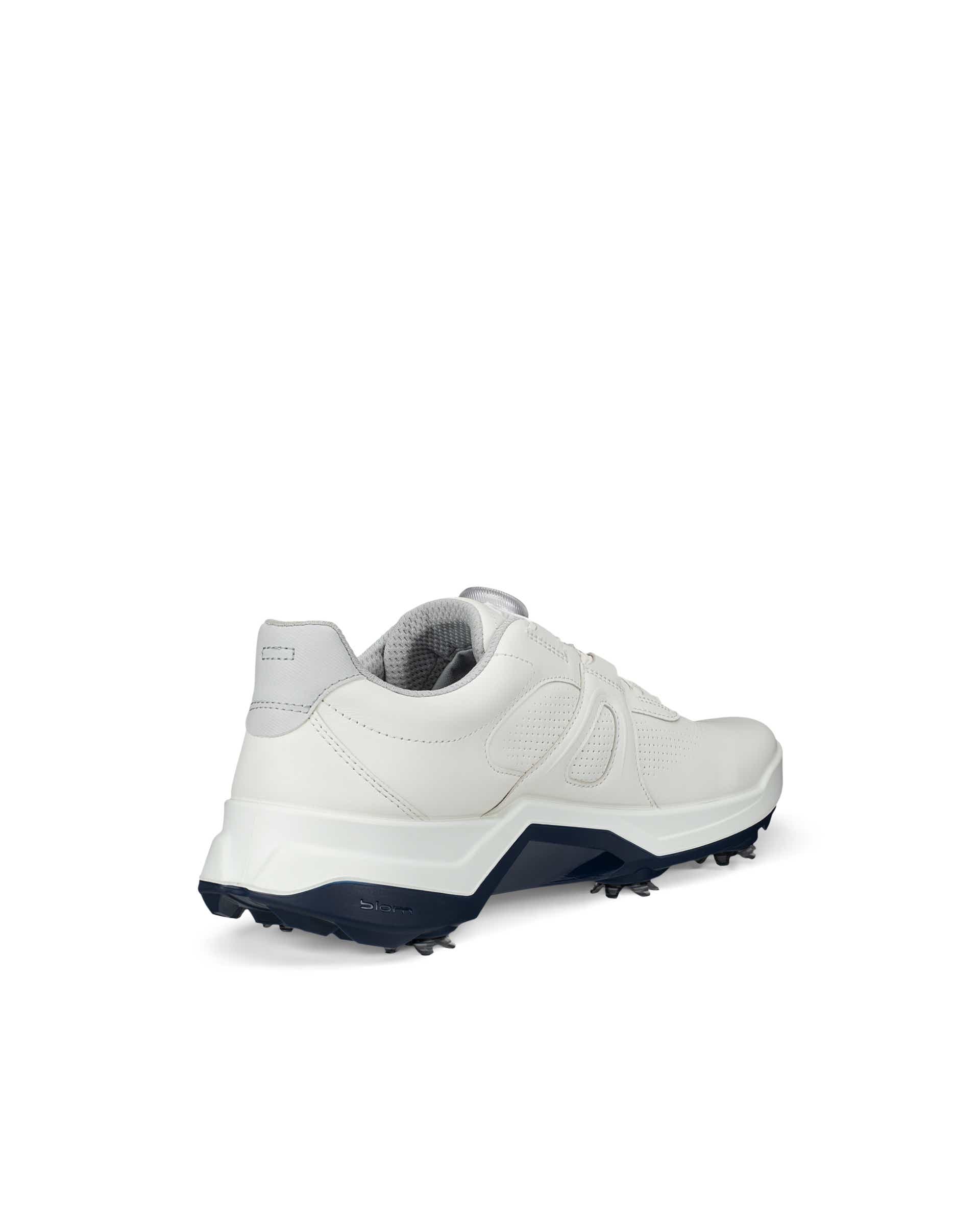 Men's ECCO® Golf Biom G5 BOA Leather Cleated Waterproof Golf Shoe - White - Back