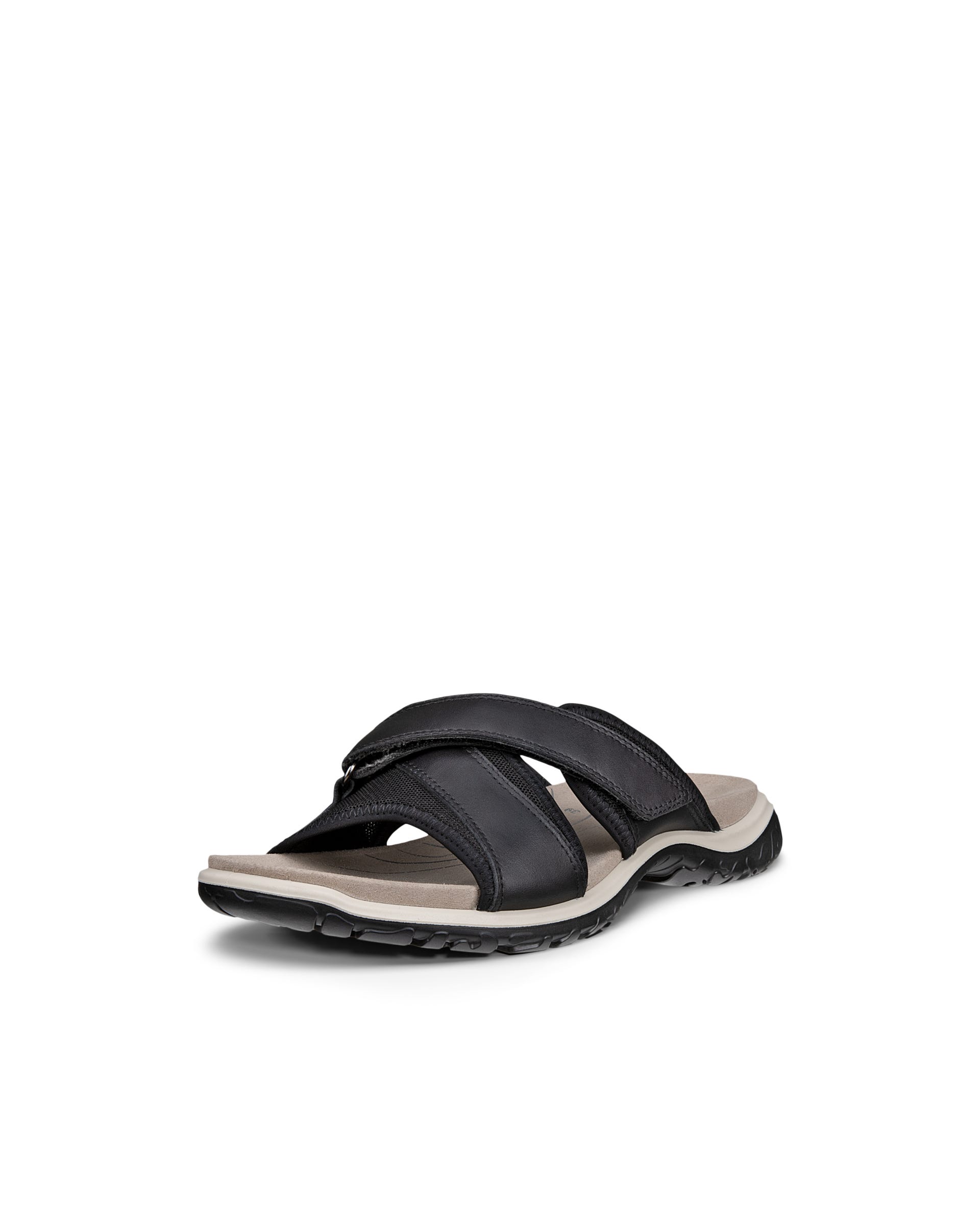 Women's ECCO® Offroad Roam Leather Slide Sandal - Black - Main