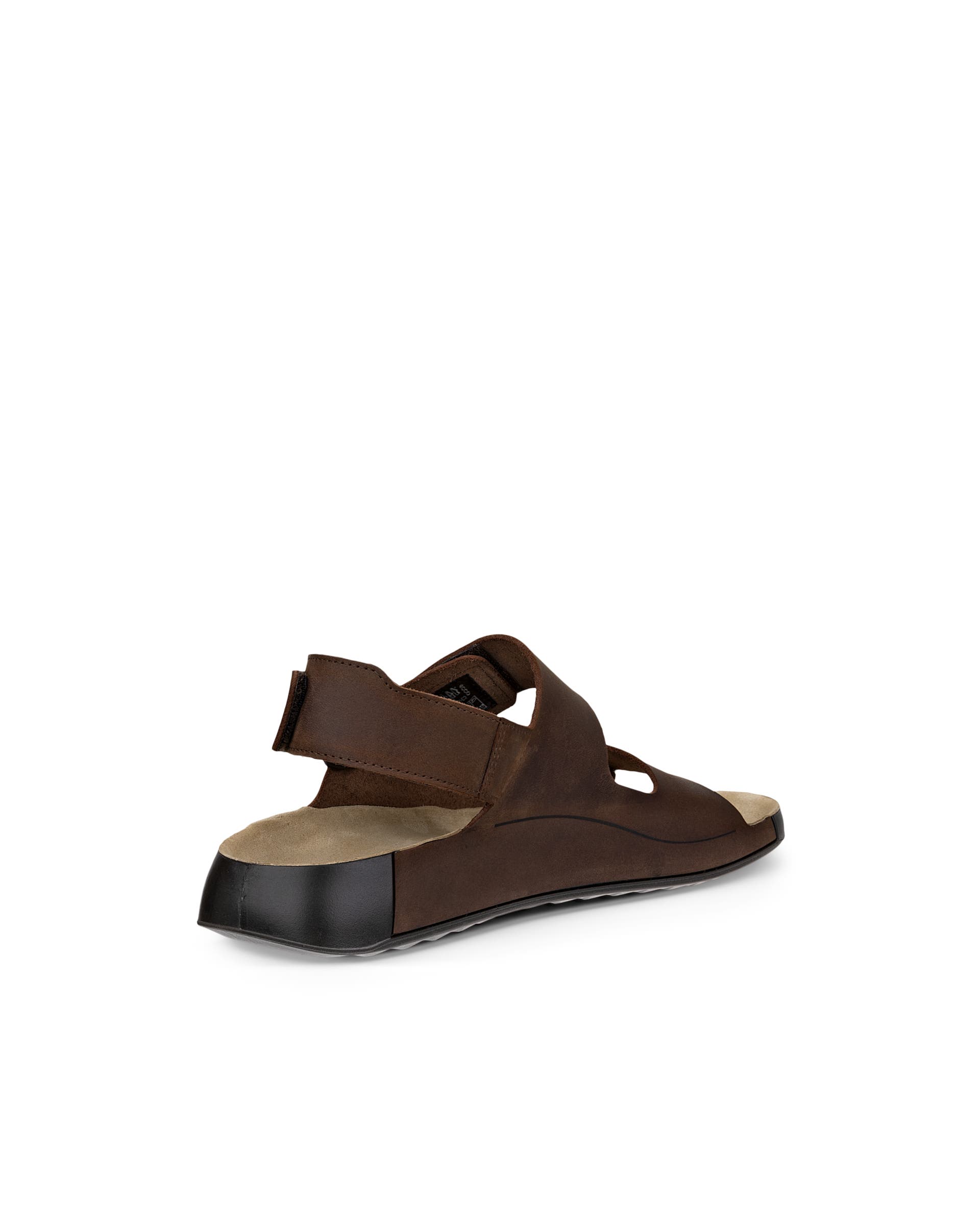 Men's ECCO® Cozmo Nubuck Two Strap Sandal - Brown - Back