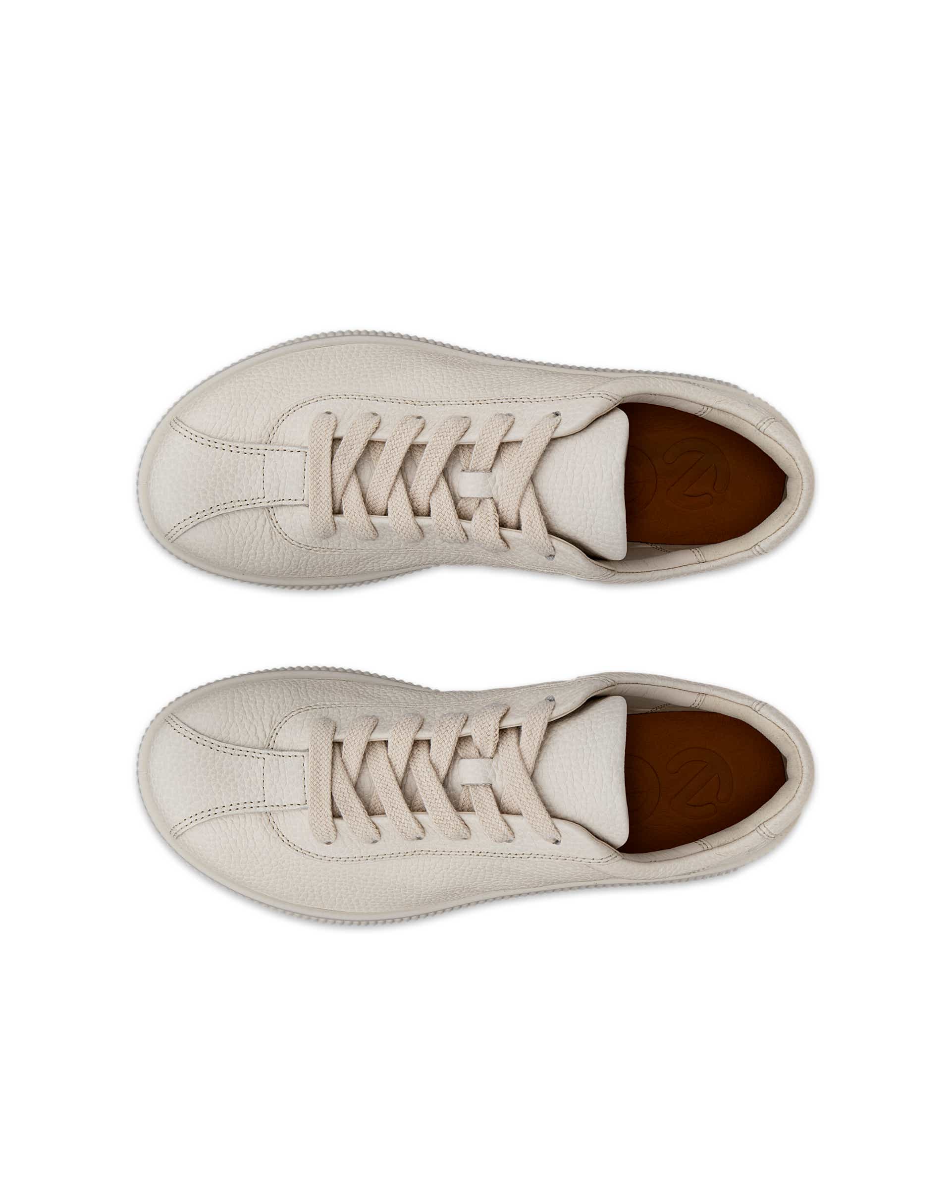ECCO Soft Zero WOMEN ウィメンズ レザースニーカー - ベージュ - Top left pair