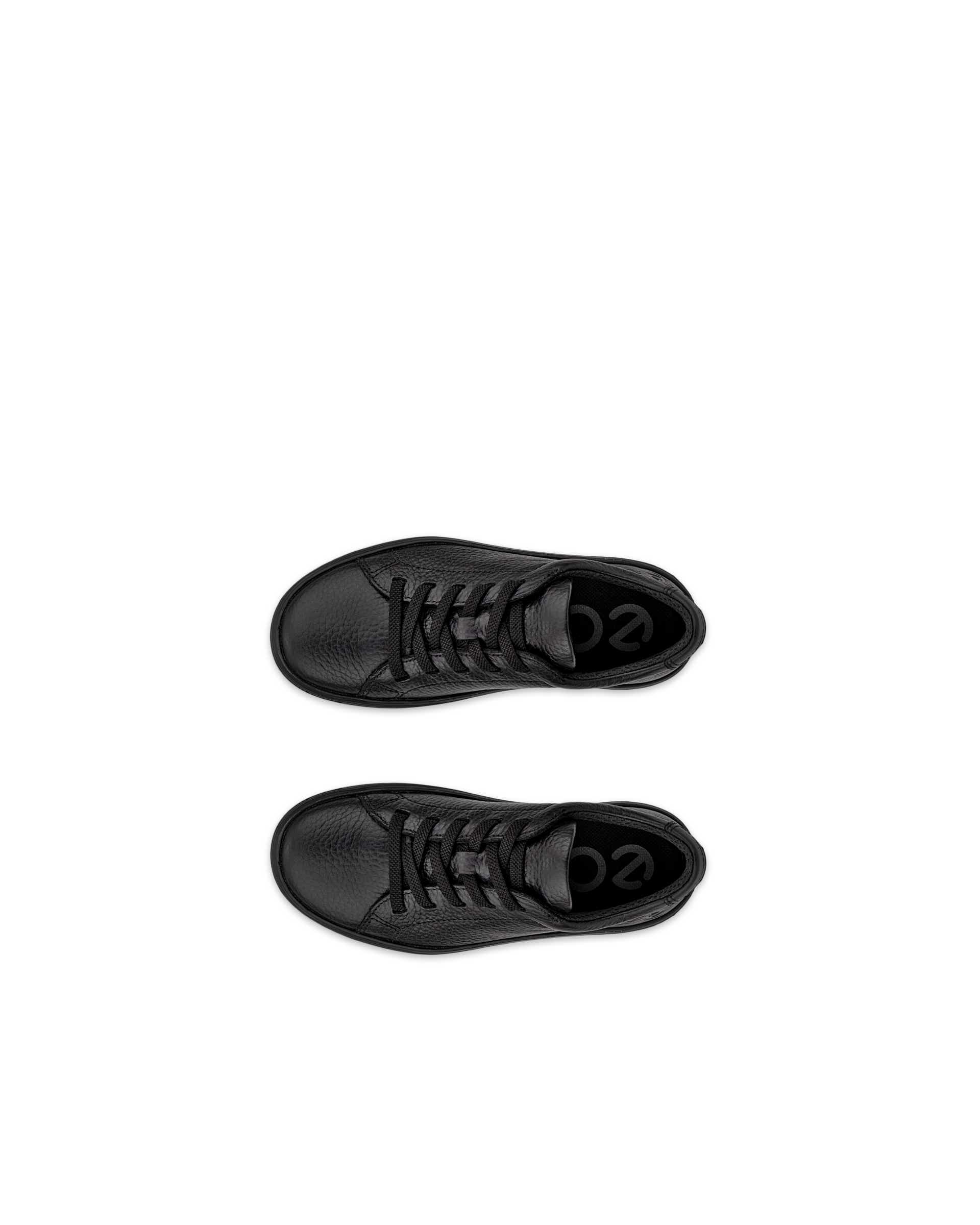 Kids' ECCO® Soft 60 Leather Sneaker - Black - Top left pair