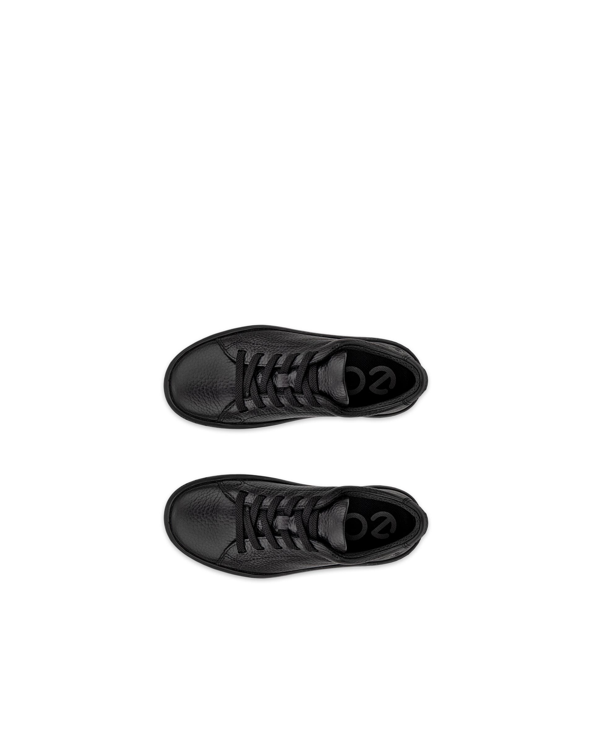 Kids' ECCO® Soft 60 Leather Sneaker - Black - Top left pair