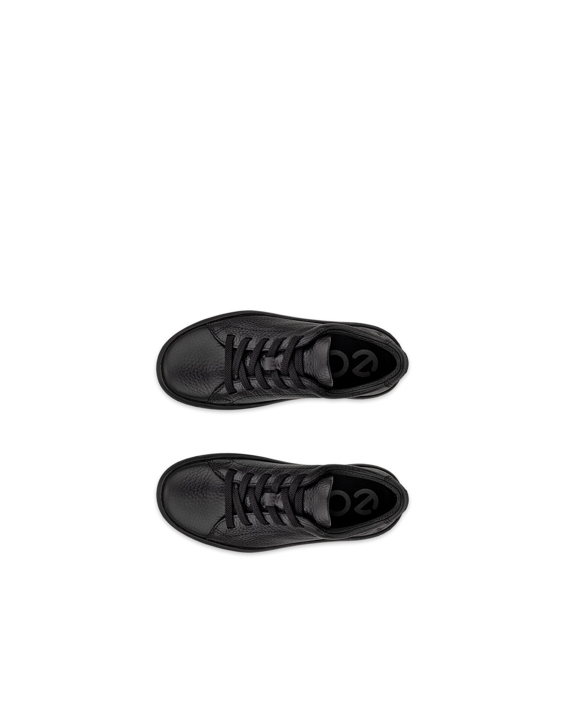 Kids' ECCO® Soft 60 Leather Sneaker - Black - Top left pair