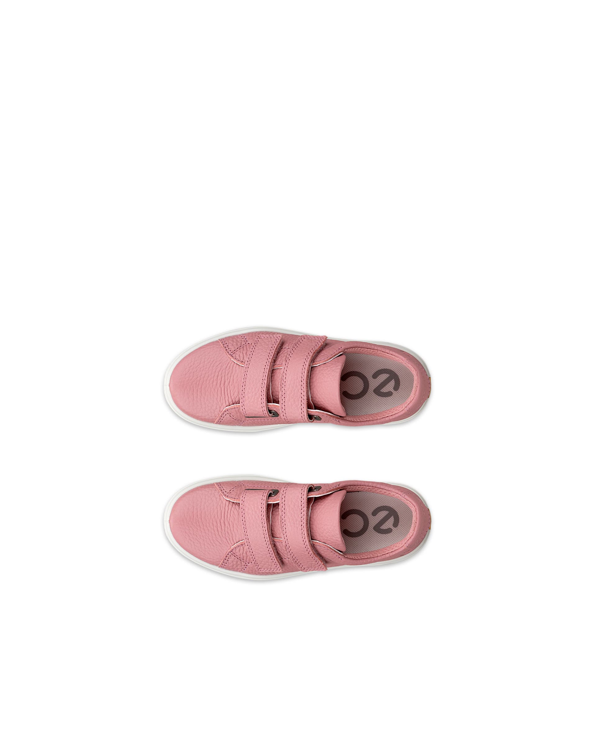 Kids' ECCO® Soft 60 Leather Sneaker - Pink - Top left pair