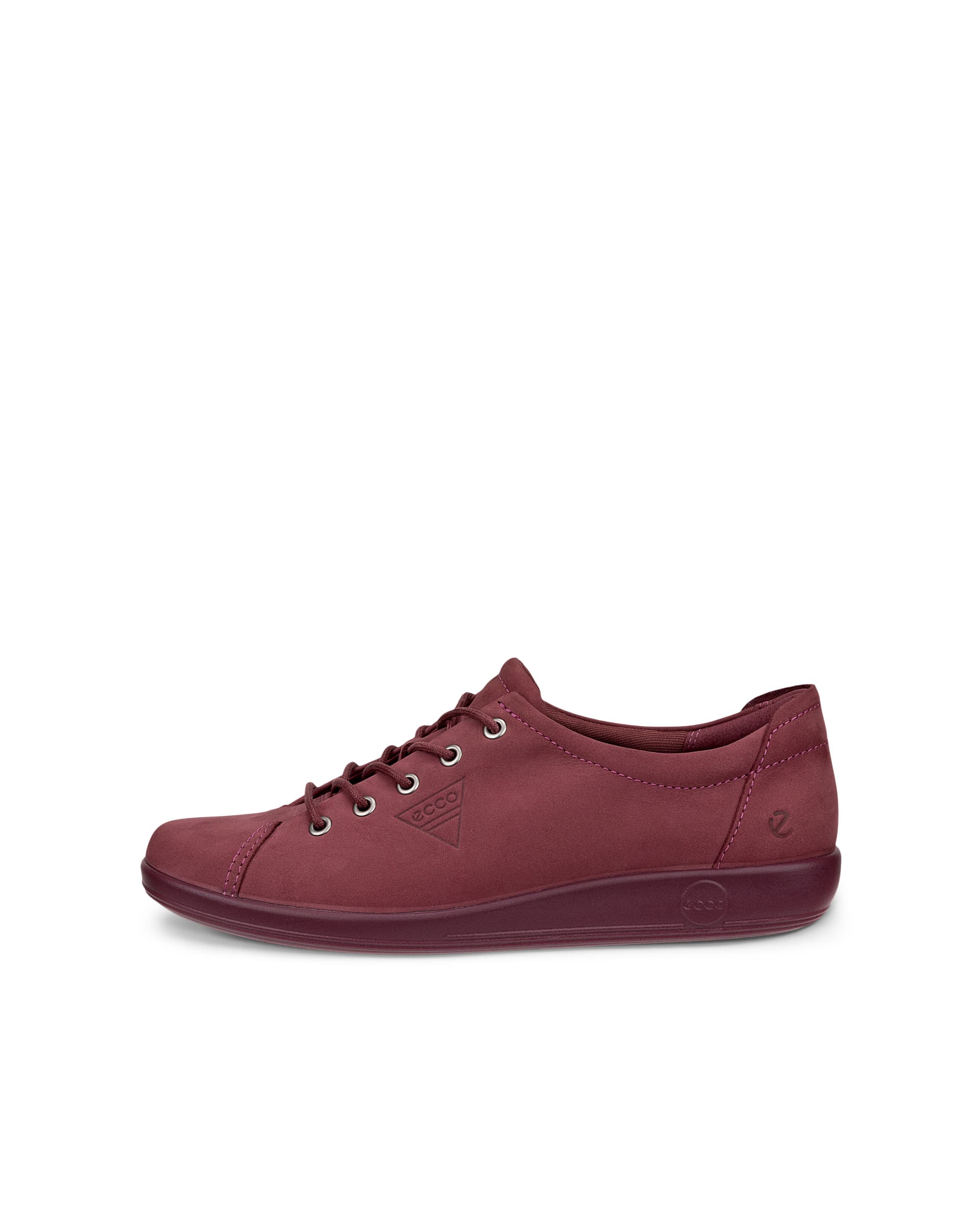 ECCO® Soft 2.0 chaussures de marche en cuir pour femme - Rouge - Outside