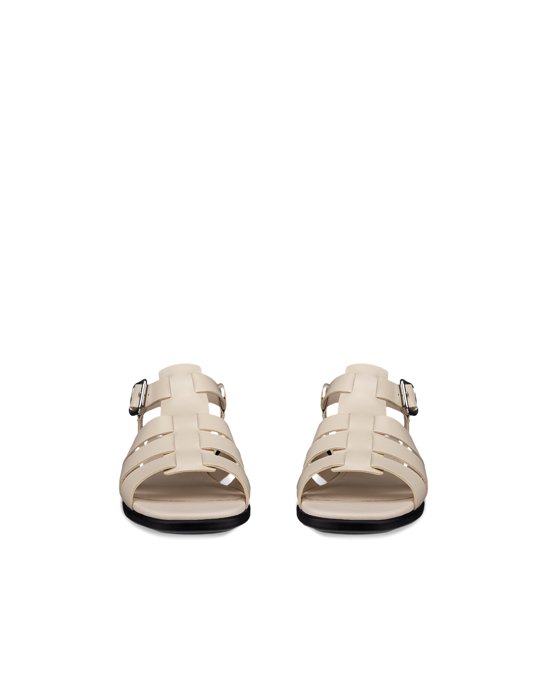 Women's ECCO® Sculpted Alba 25 Leather Fisherman Heel Sandal - Beige - Front pair