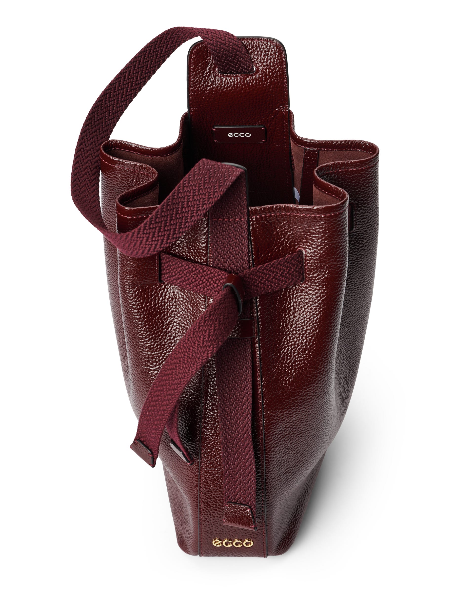 ECCO Sail Medium Shine Pebbled レザーホーボーバッグ - レッド - Inside