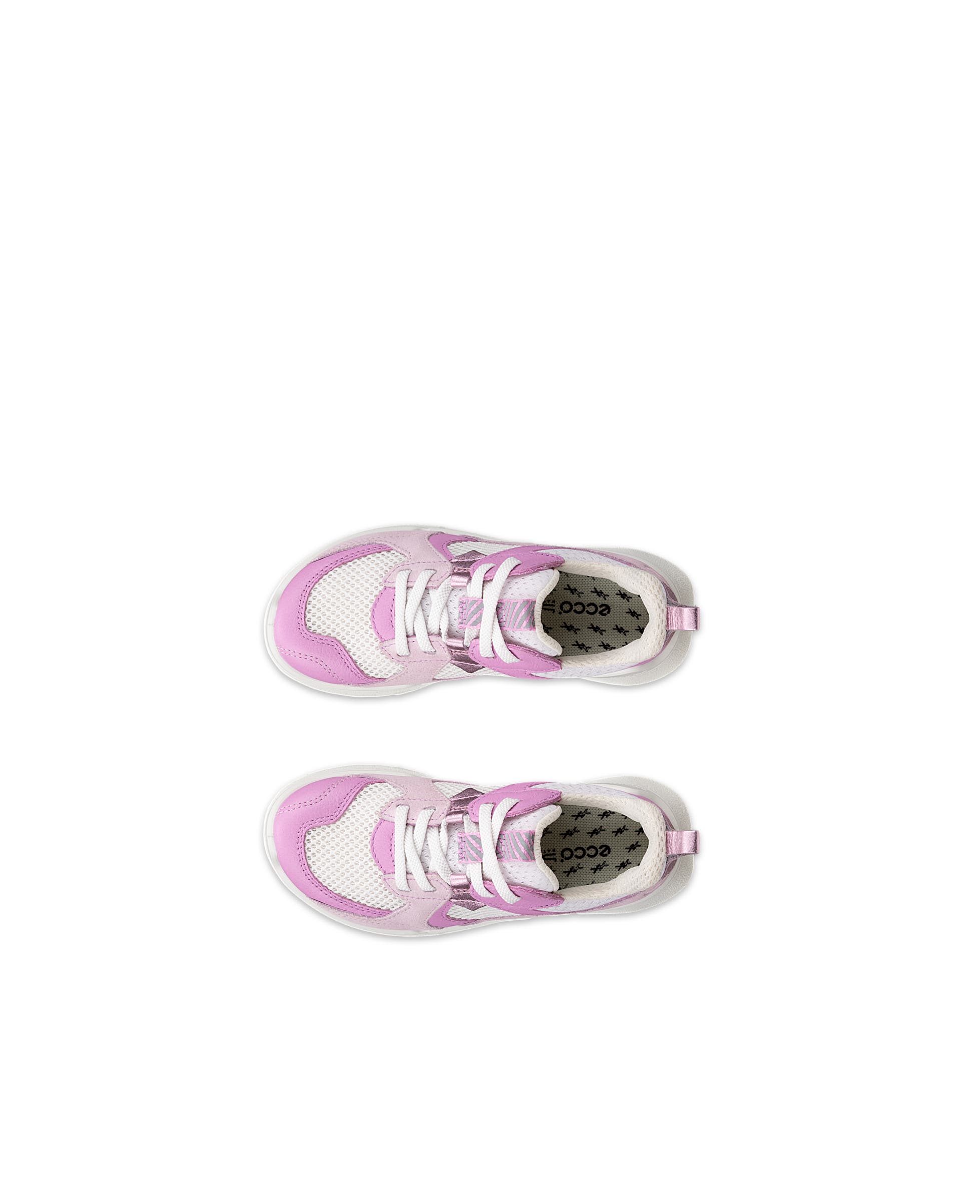 ECCO® BIOM 2.2 Kinder Sneaker aus Leder & Textil - Rosa - Top left pair