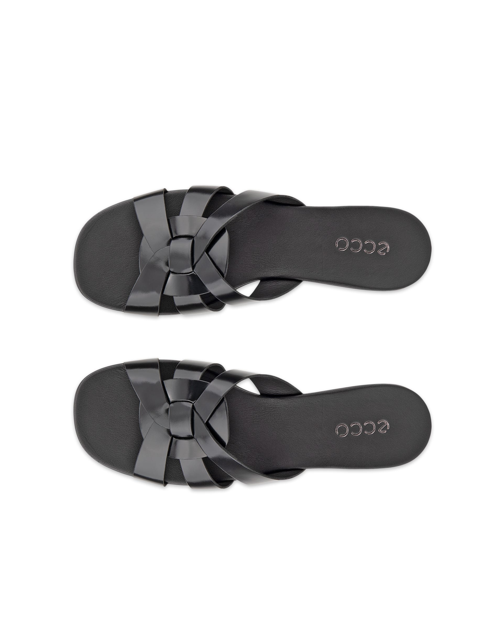 Women's ECCO® Sculpted Alba 25 Patent Leather Cross-Strap Slide