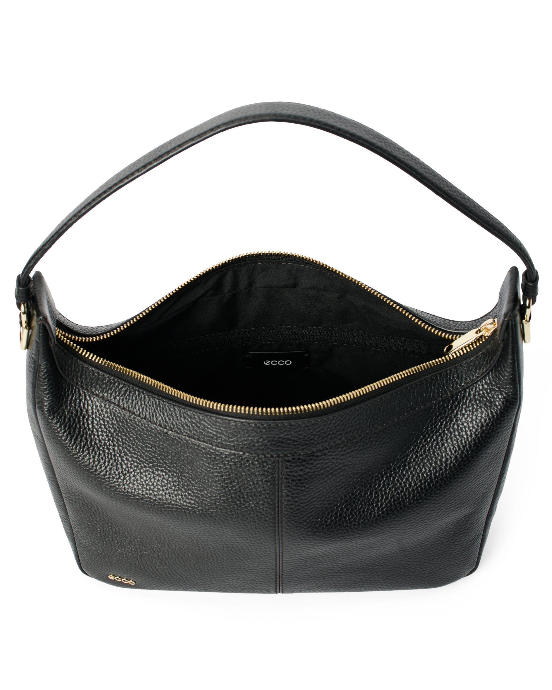 ECCO® Small Hobo Leather Shoulder & Crossbody Bag - Black - Inside