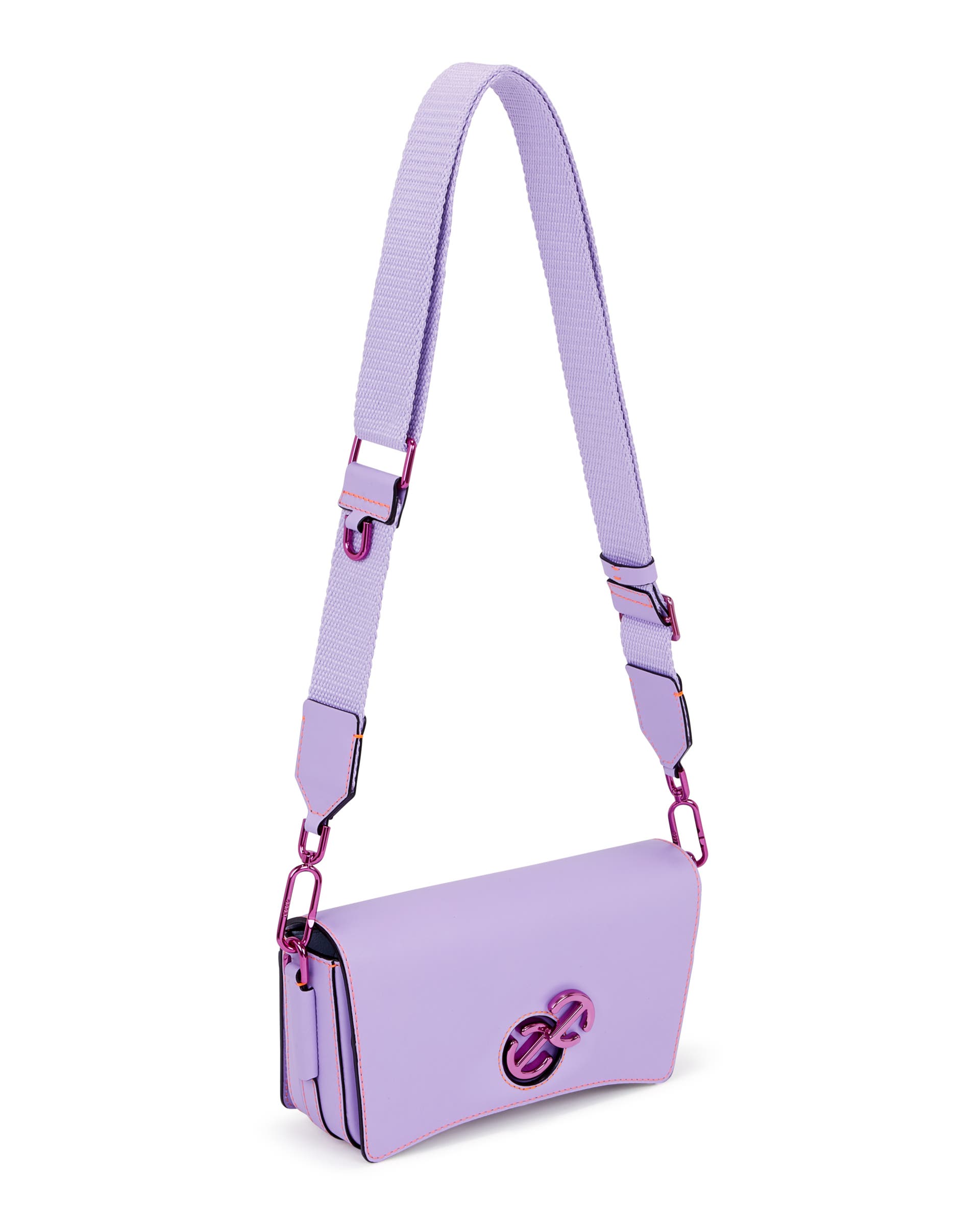 ECCO® Pinch Lock Wave Leather Crossbody Bag - Purple - Main