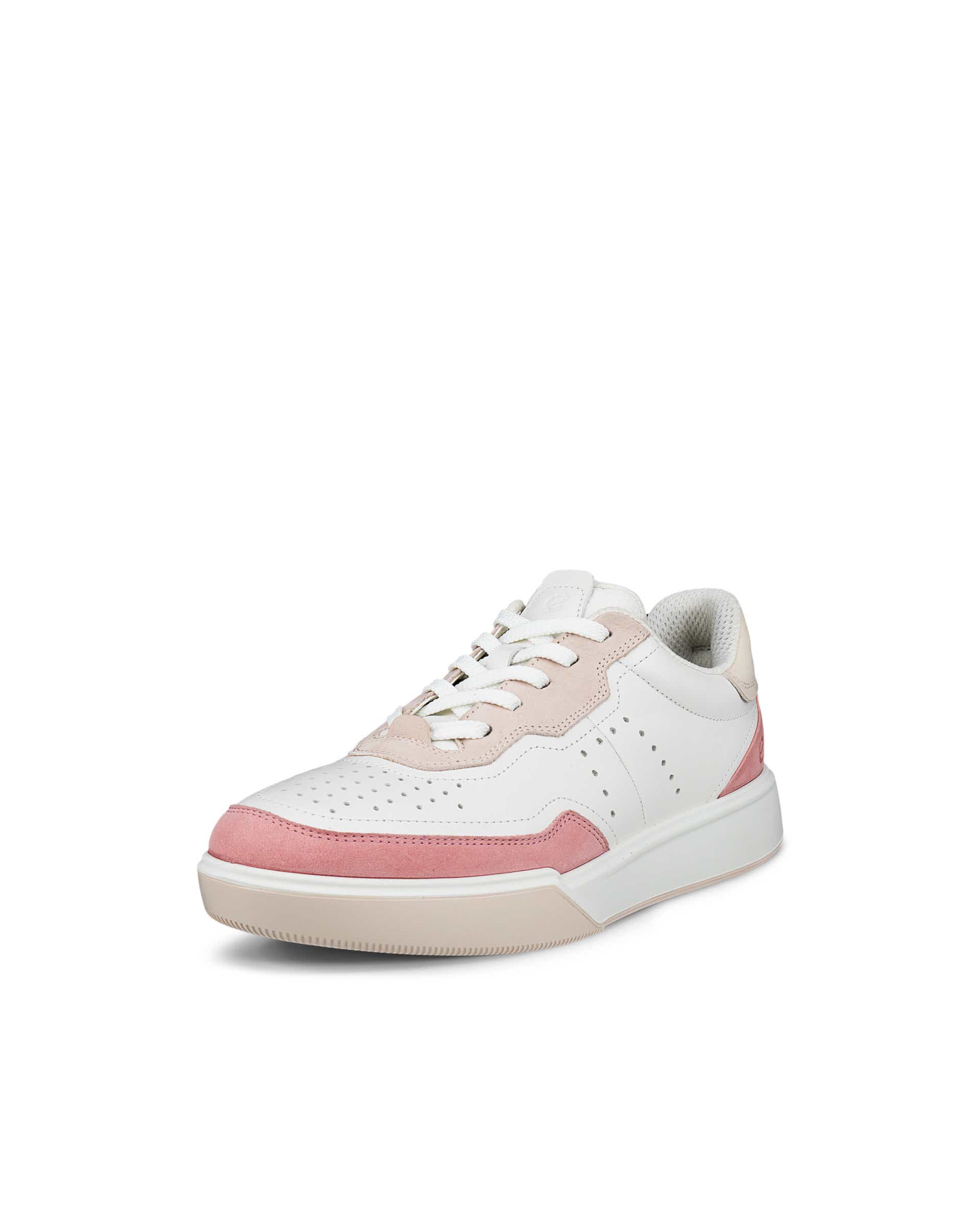 ECCO® Street Court baskets en cuir pour femme - Blanc - Main