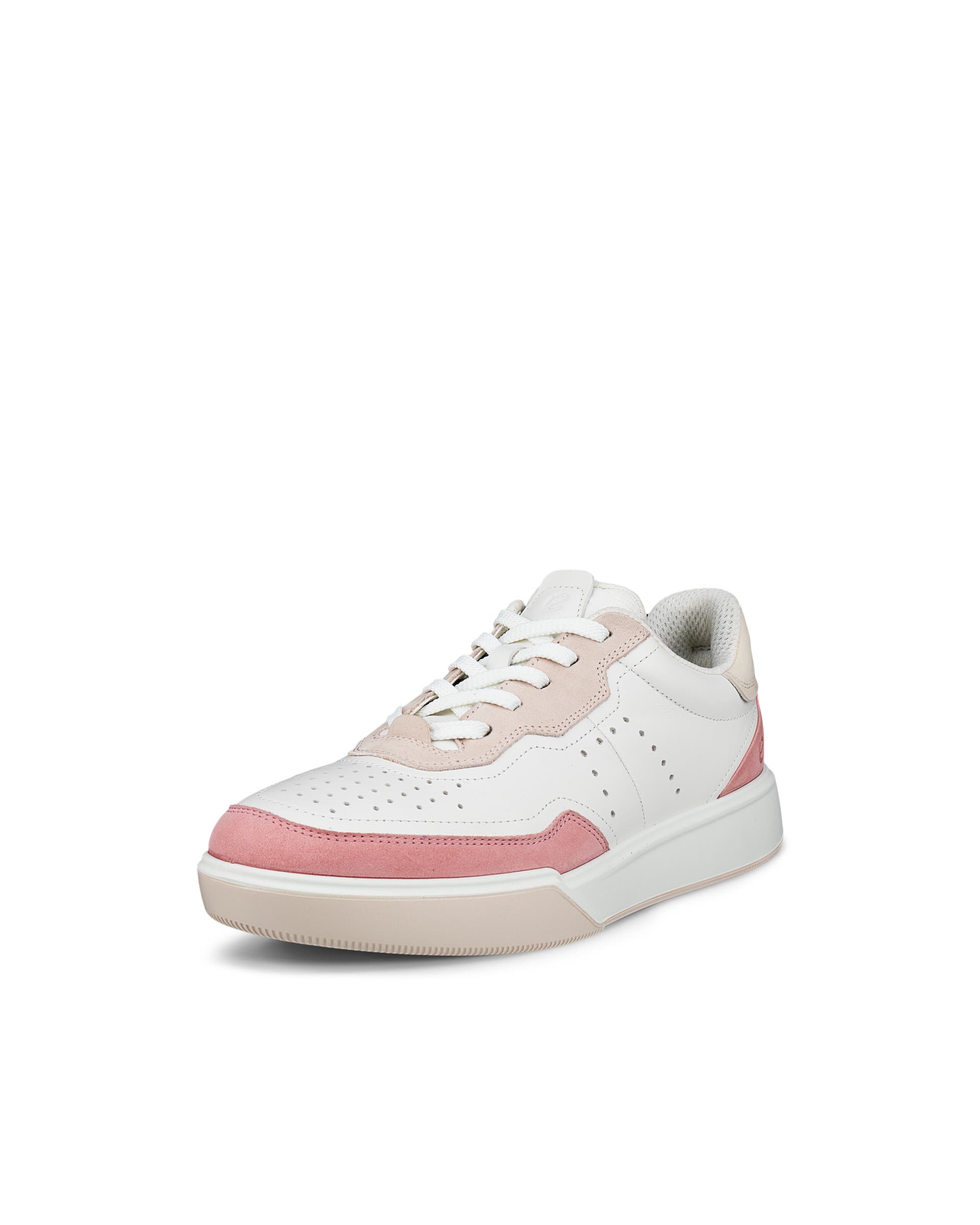 Women's ECCO® Street Court Leather Sneaker - White - Main