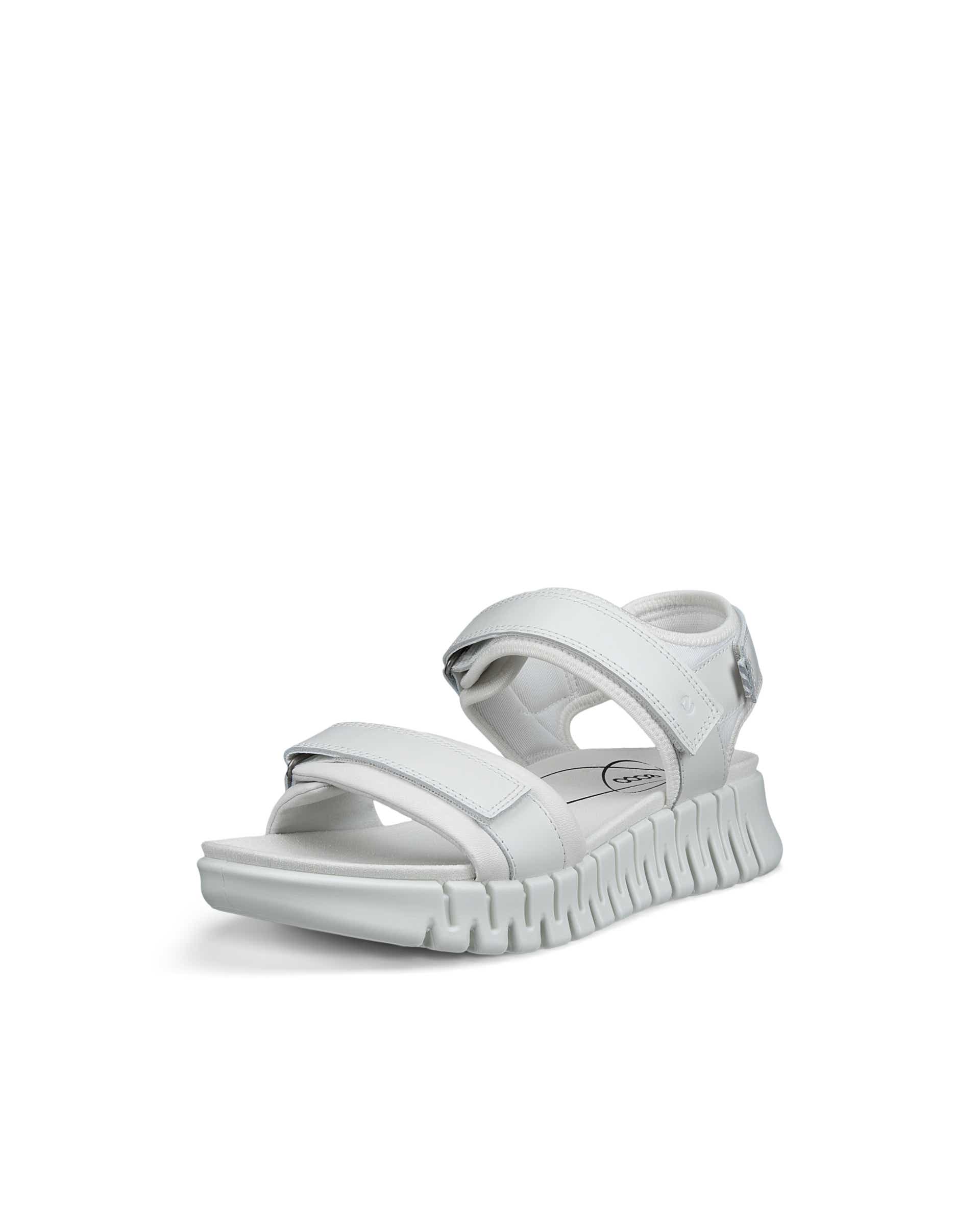 Women's ECCO® Gruuv Leather Sandal - White - Main