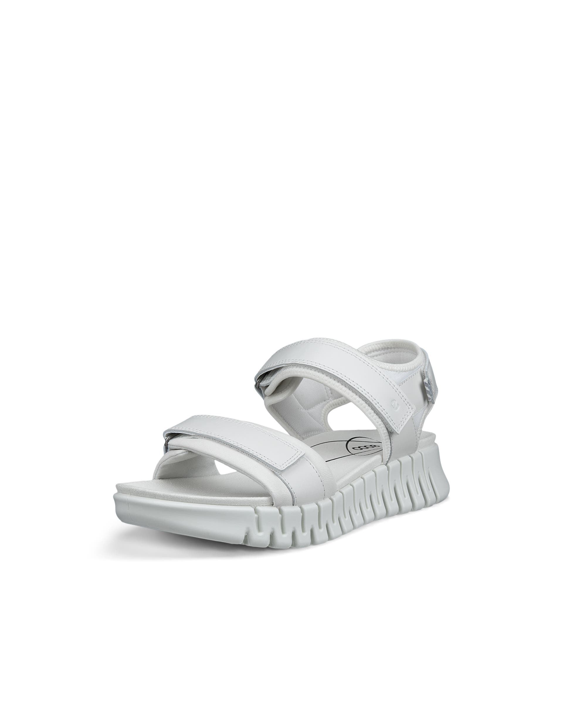 Women's ECCO® Gruuv Leather Sandal - White - Main