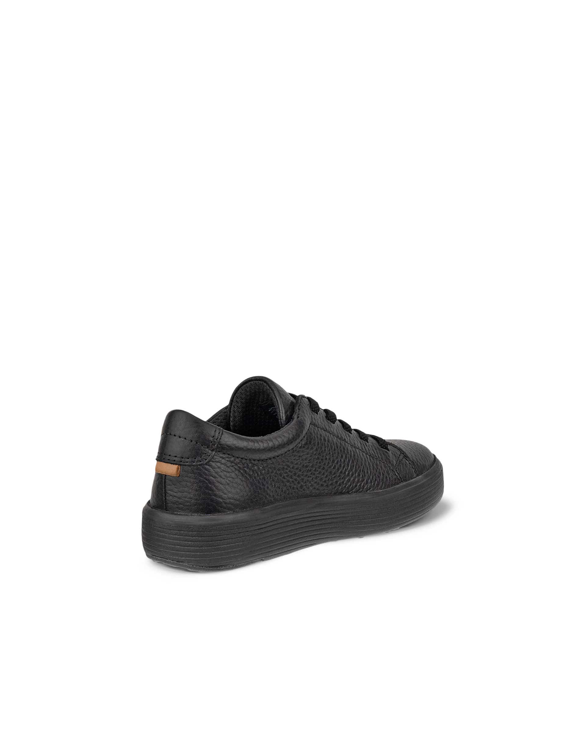Kids' ECCO® Soft 60 Leather Trainer - Black - Back