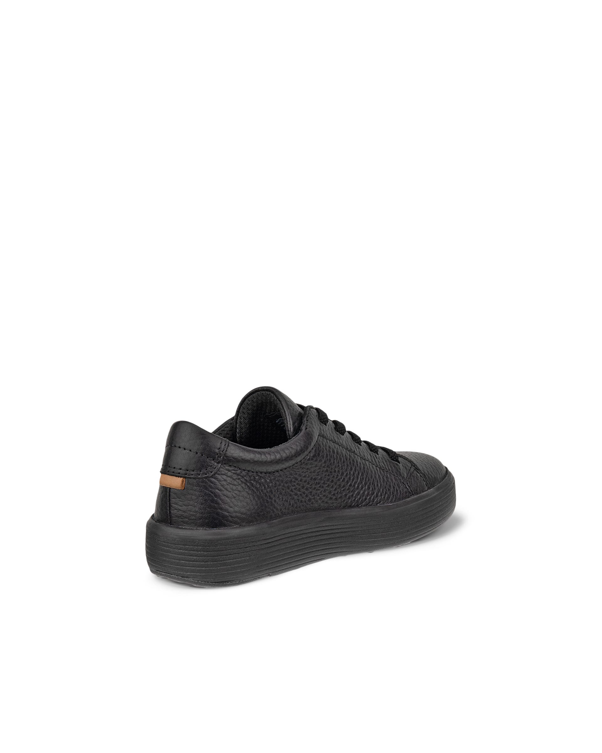 Kids' ECCO® Soft 60 Leather Trainer - Black - Back