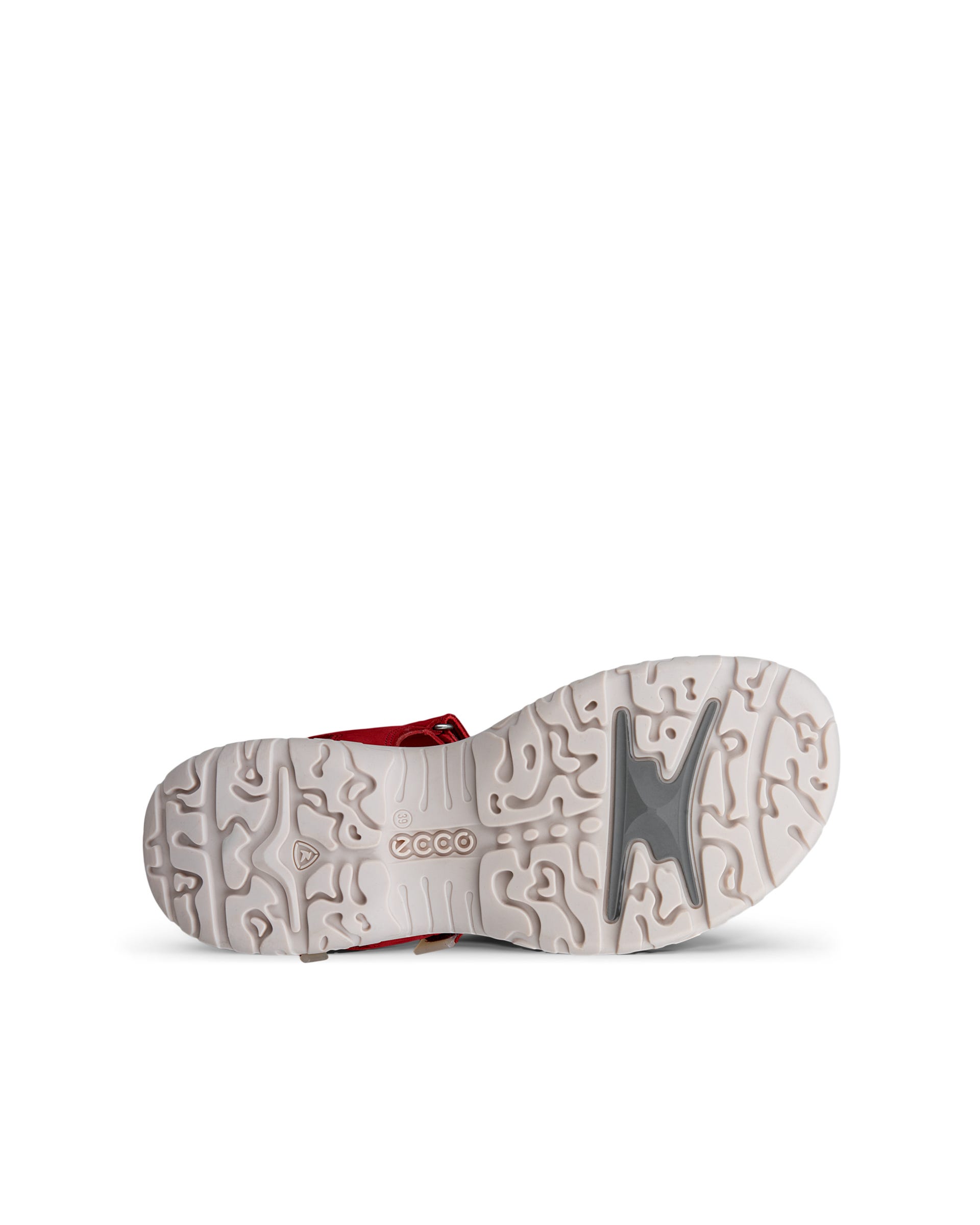 Women's ECCO® Offroad Roam Nubuck Two Strap Sandal - Red - Sole
