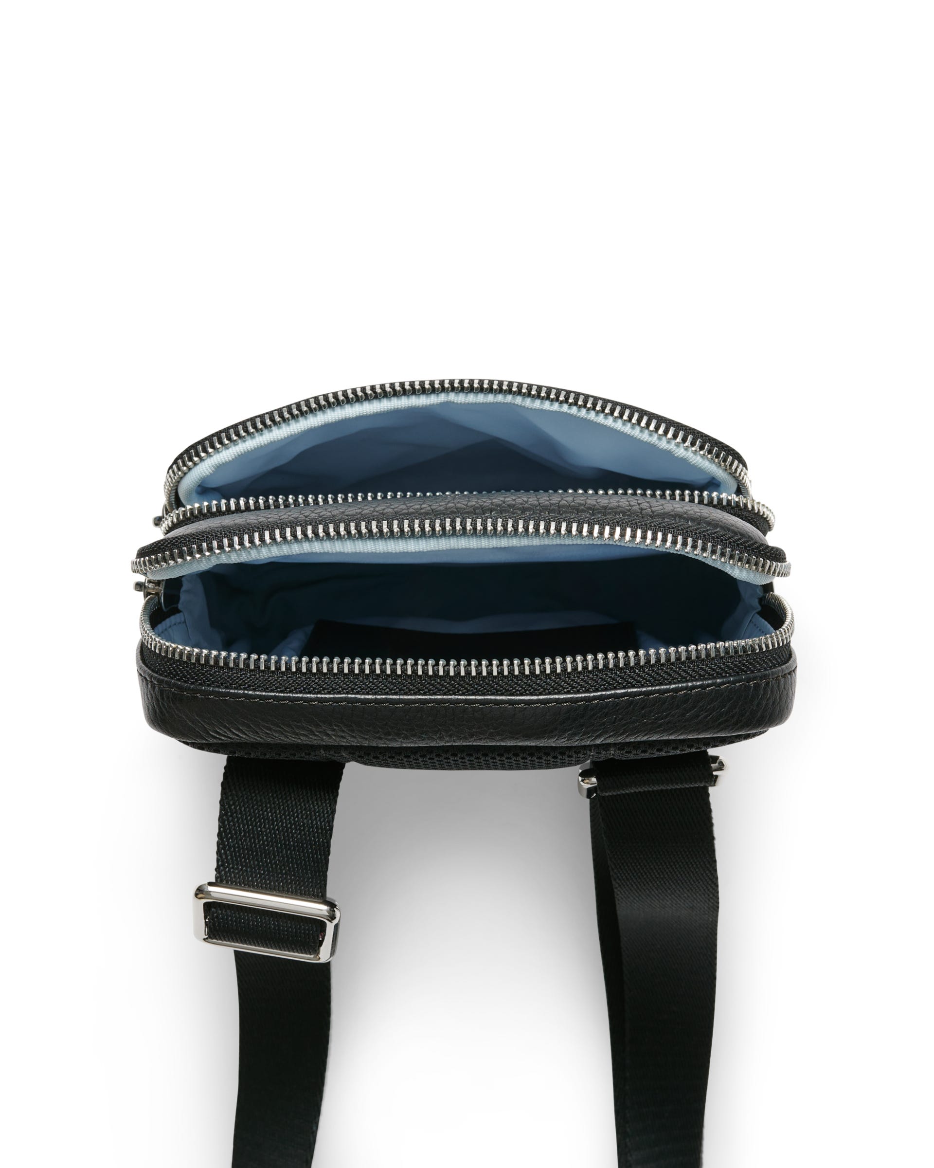 ECCO® Flat Pouch Pebbled Leather Crossbody Bag - Black - Birdeye