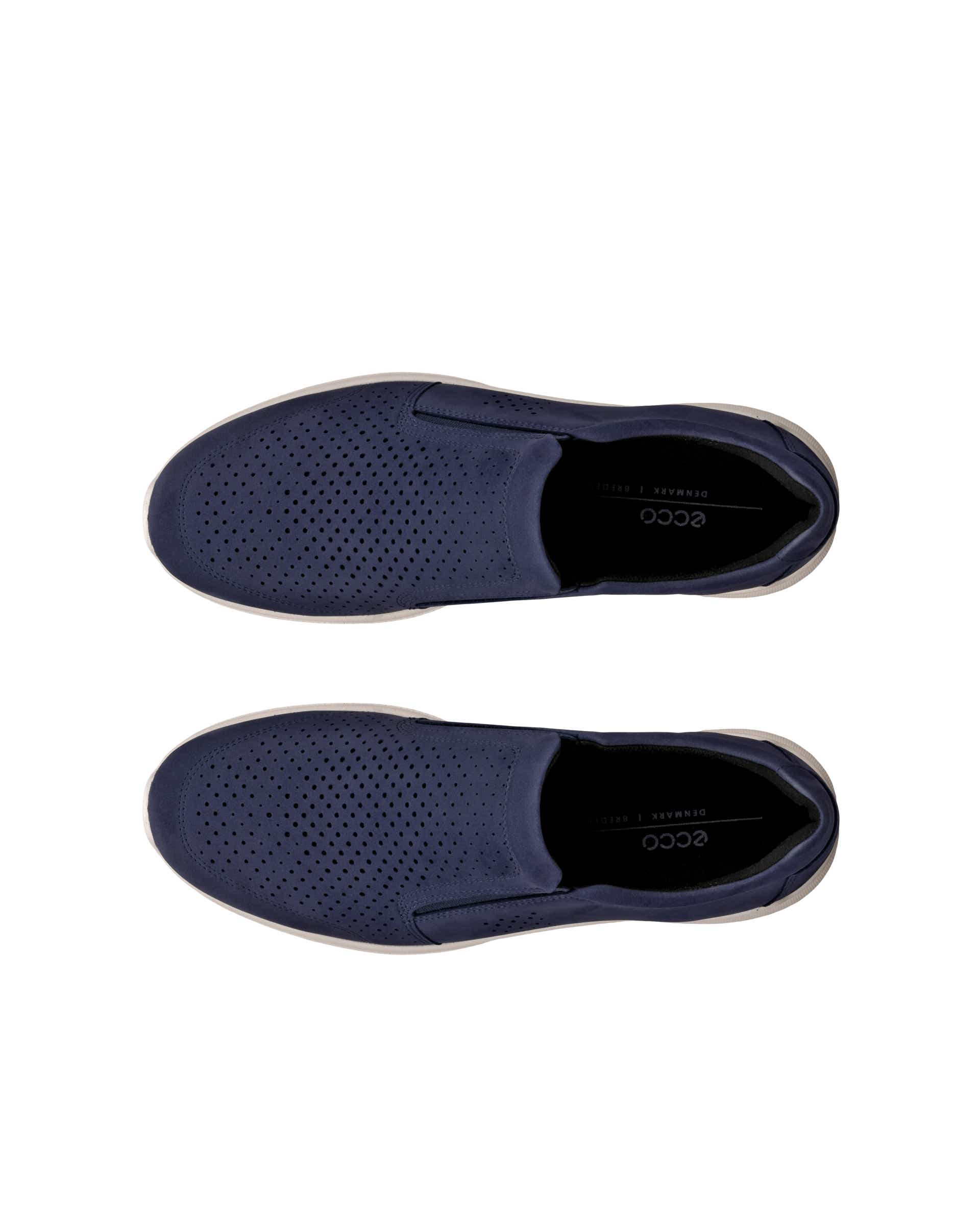 ECCO® Irving chaussures sans lacet en nubuck pour homme - Bleu - Top left pair
