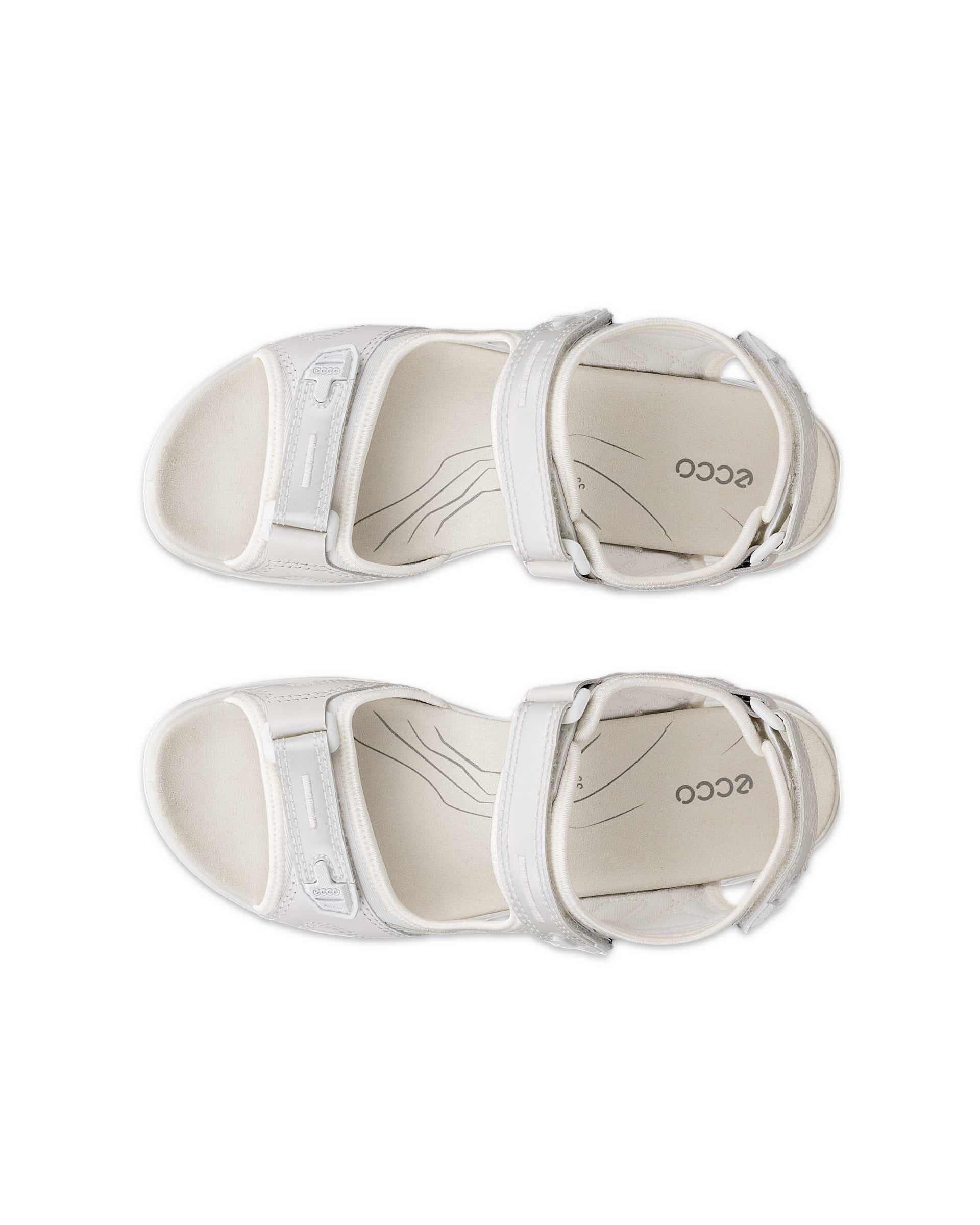 Women's ECCO® Offroad Leather Outdoor Sandal - White - Top left pair