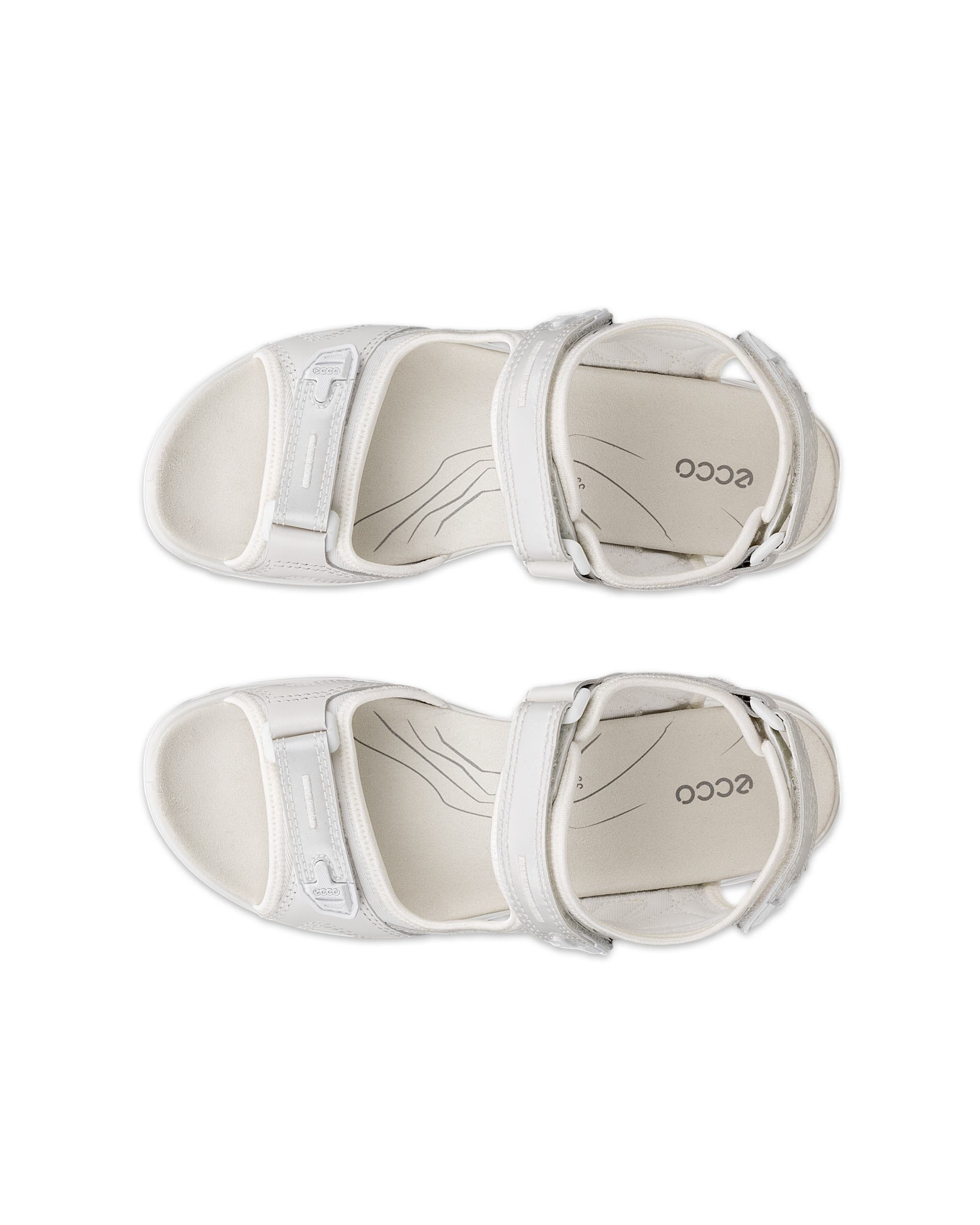 Women's ECCO® Offroad Leather Outdoor Sandal - White - Top left pair