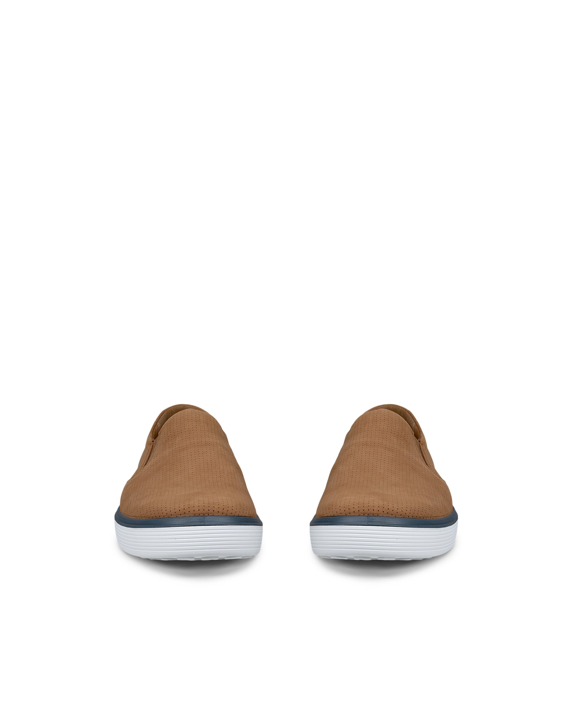 Men's ECCO® Soft 60 Nubuck Slip-On - Brown - Front pair